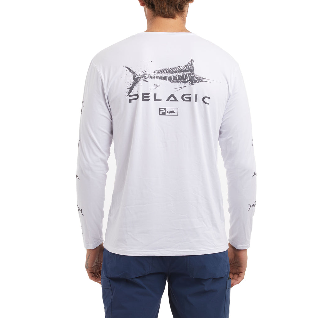 Pelagic Stratos Gyotaku Marlin UV Protection Fishing Top - Rok Max