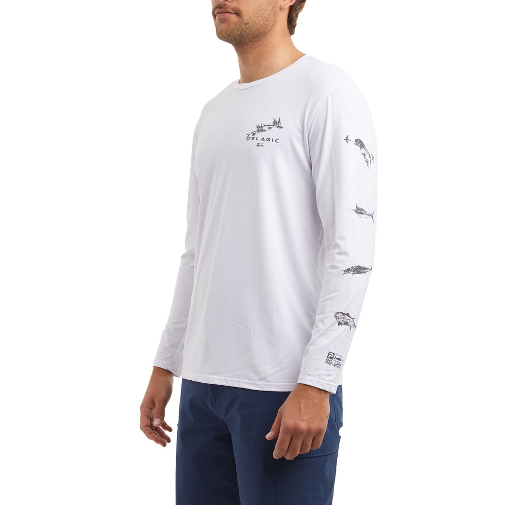 Pelagic Stratos Gyotaku Marlin UV Protection Fishing Top - Rok Max