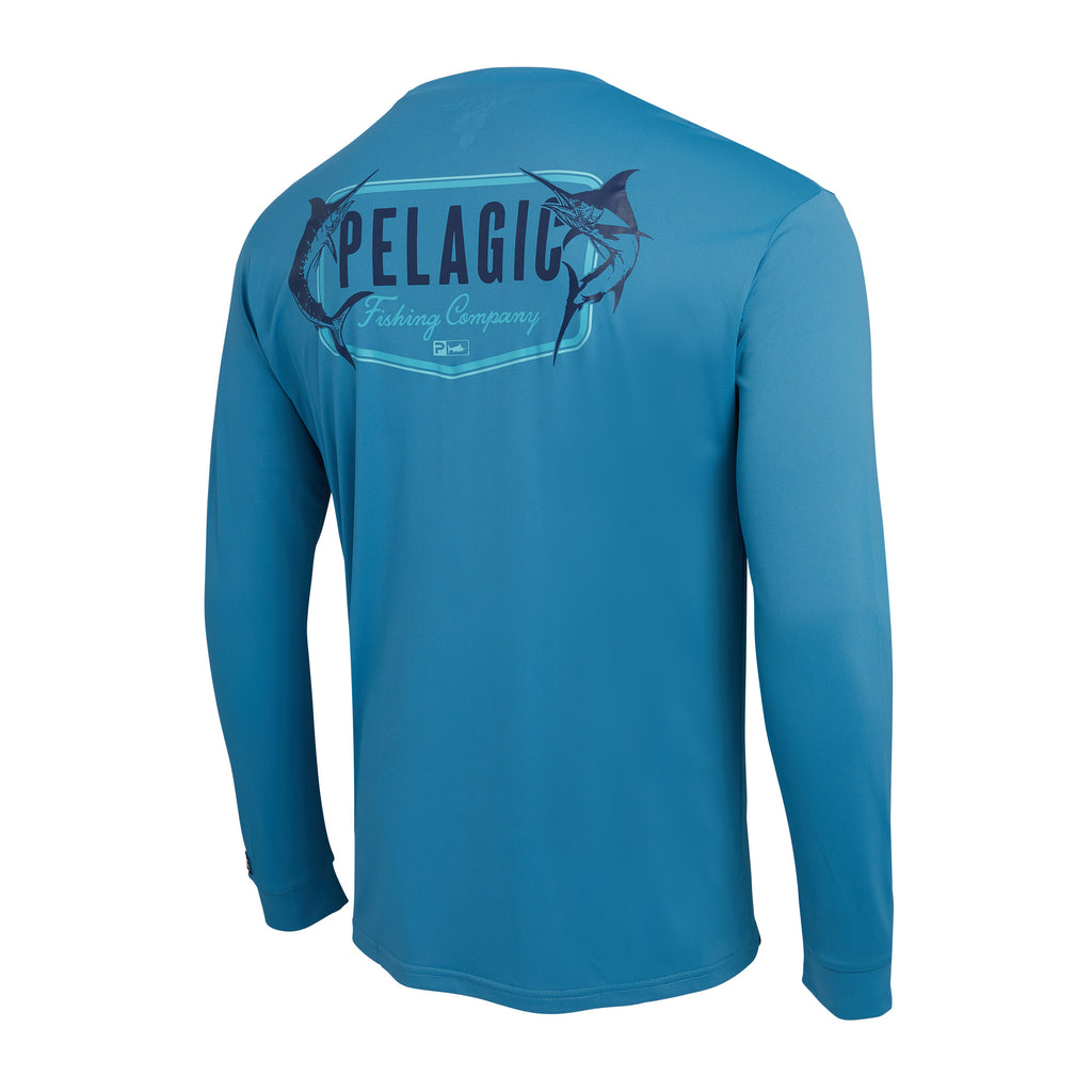 PELAGIC Apparel Men's Vaportek Let's Go Hooded Fishing Shirt, Long Sleeve,  UPF 50+ Protection, Water and Stain Repellent, Ventilated and Lightweight