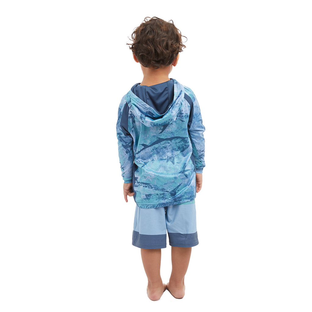 Kid's Aquatek Tails Up Kid's Hooded Fishing Shirt