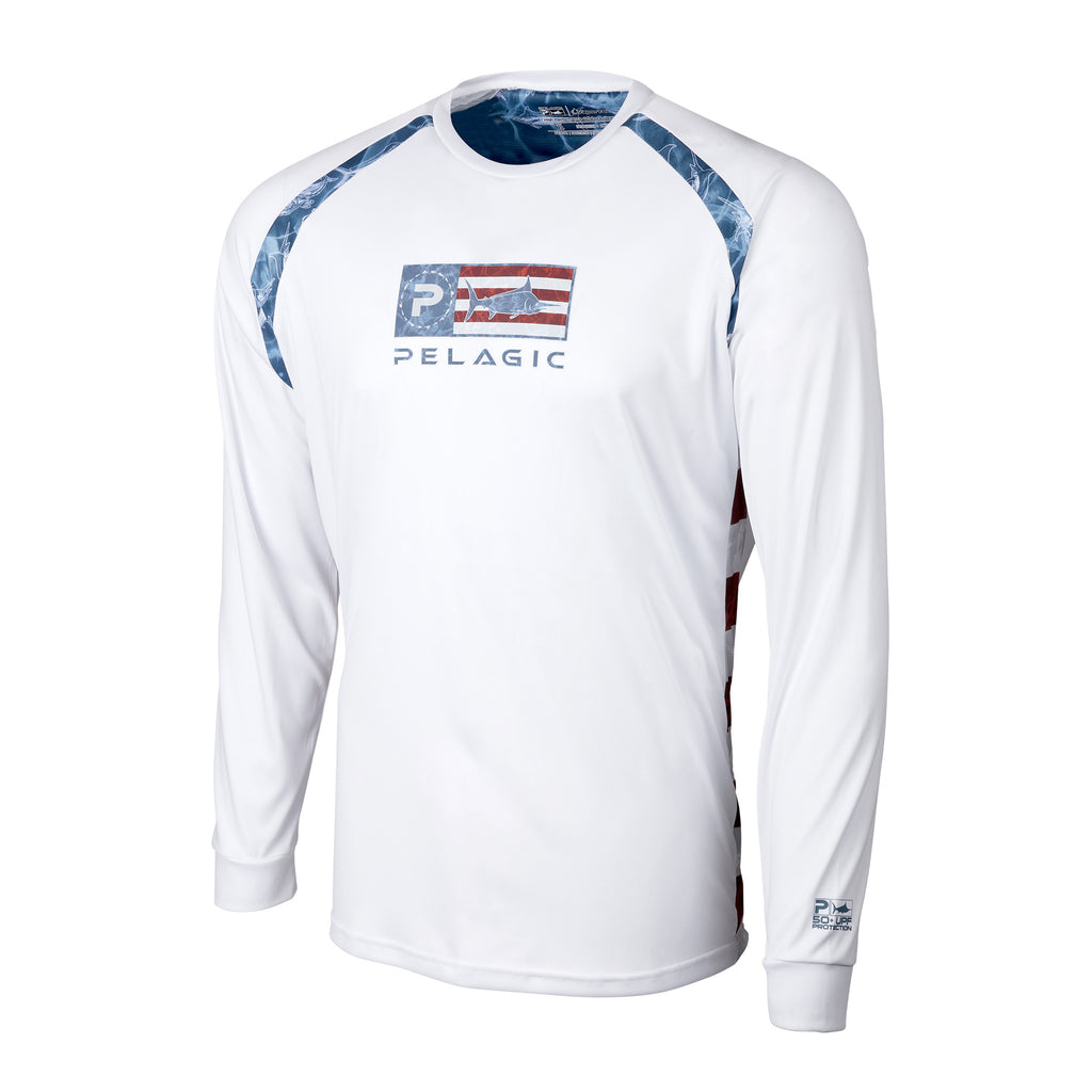 PELAGIC Apparel Men's Vaportek Hooded Fishing Shirt, Long Sleeve, UPF 50+  Protection, Water and Stain Repellent, Ventilated and Lightweight