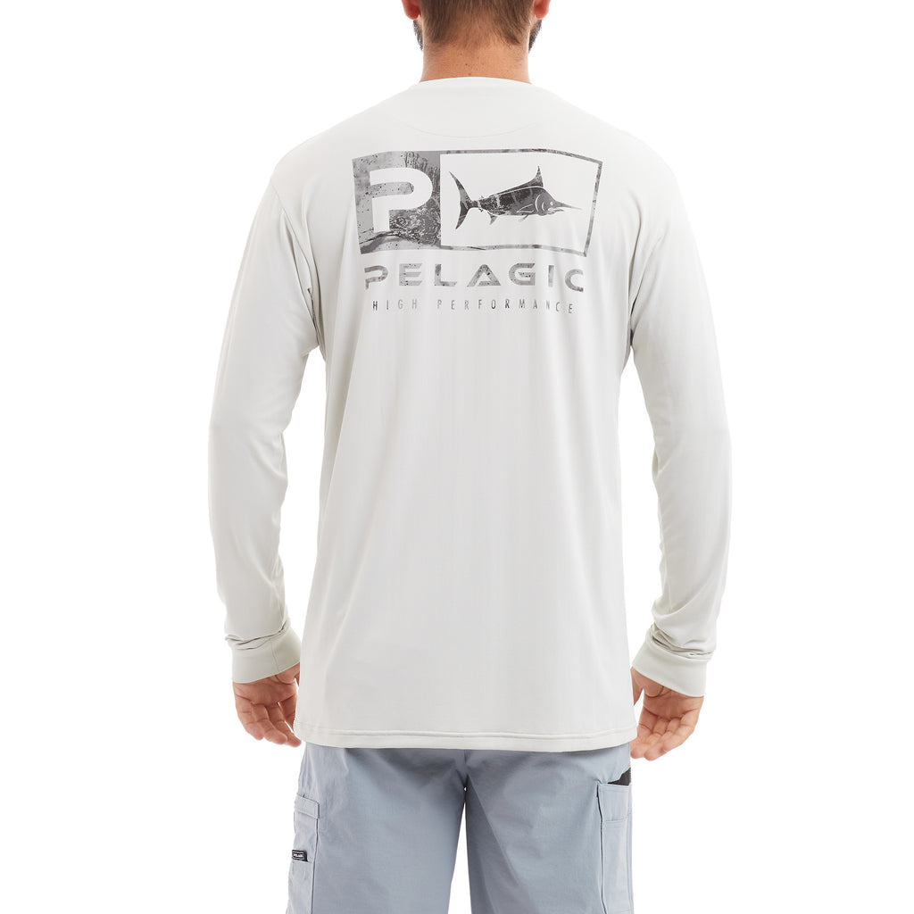 Pelagic Aquatek Icon Fishing Shirt Open Seas Camo Light Grey / 3XL