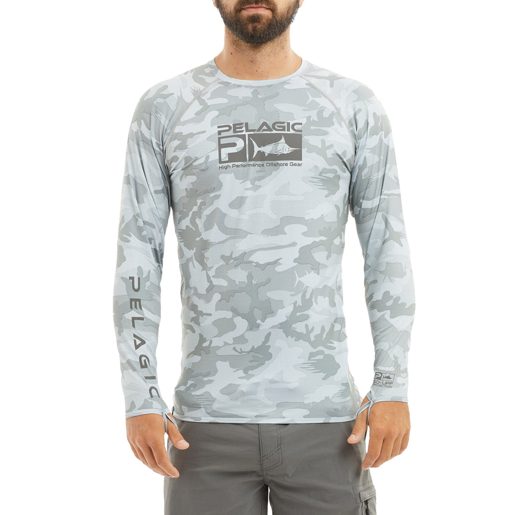 Pelagic Explorer Rashguard Long-Sleeve Shirt for Men - Light Grey - XL