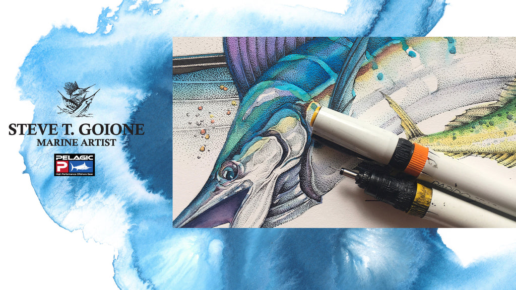 Pelagic is Proud to Partner with Marine Wildlife Artist Steve Goione On a new Collection