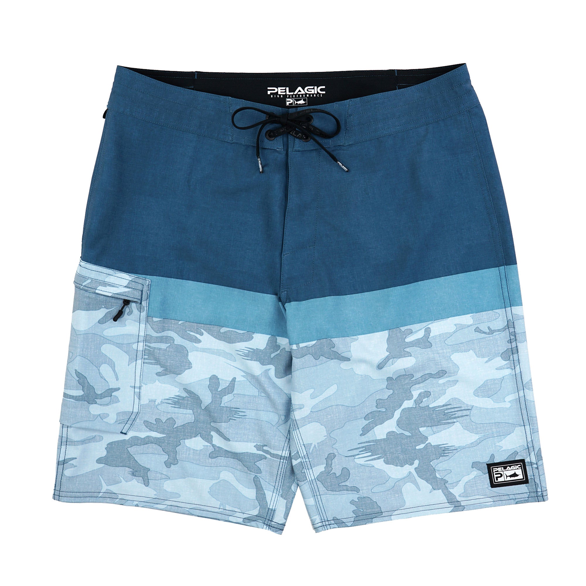 Pelagic Blue Water Fishing Shorts - Fish Camo Slate - 38