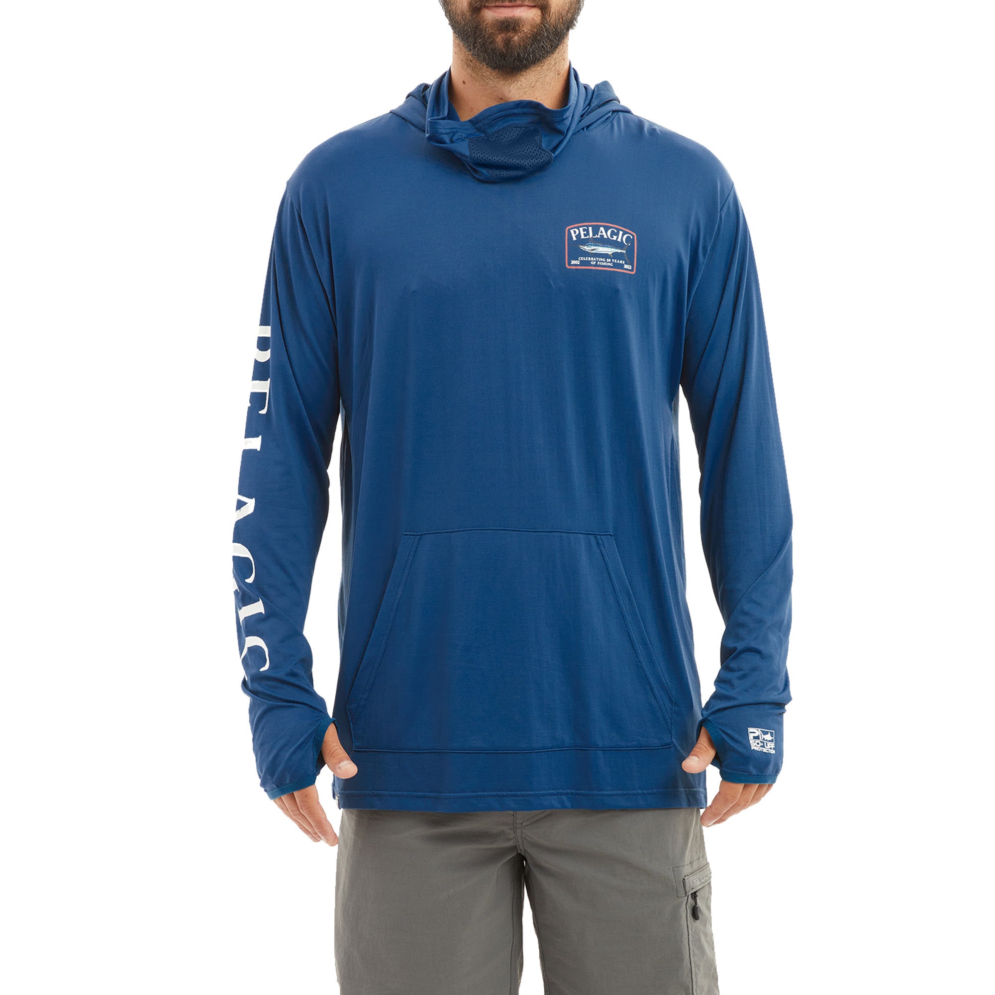 Pelagic Defcon Icon Hooded Fishing Shirt Slate / S