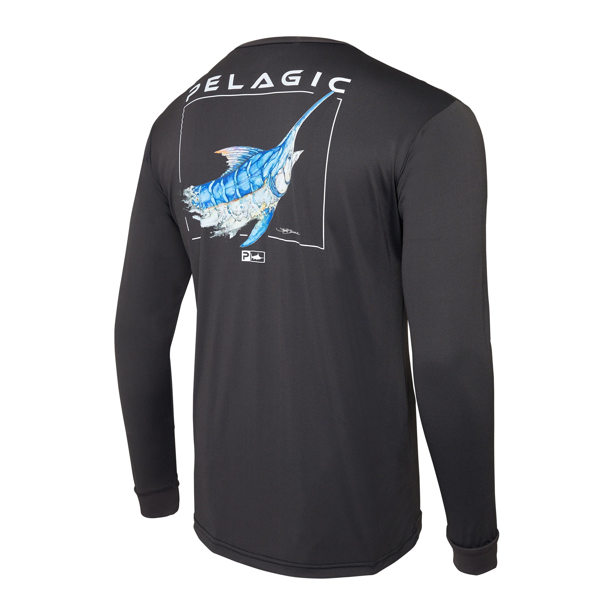 Pelagic Aquatek Goione Marlin Long-Sleeve Shirt for Men - Black