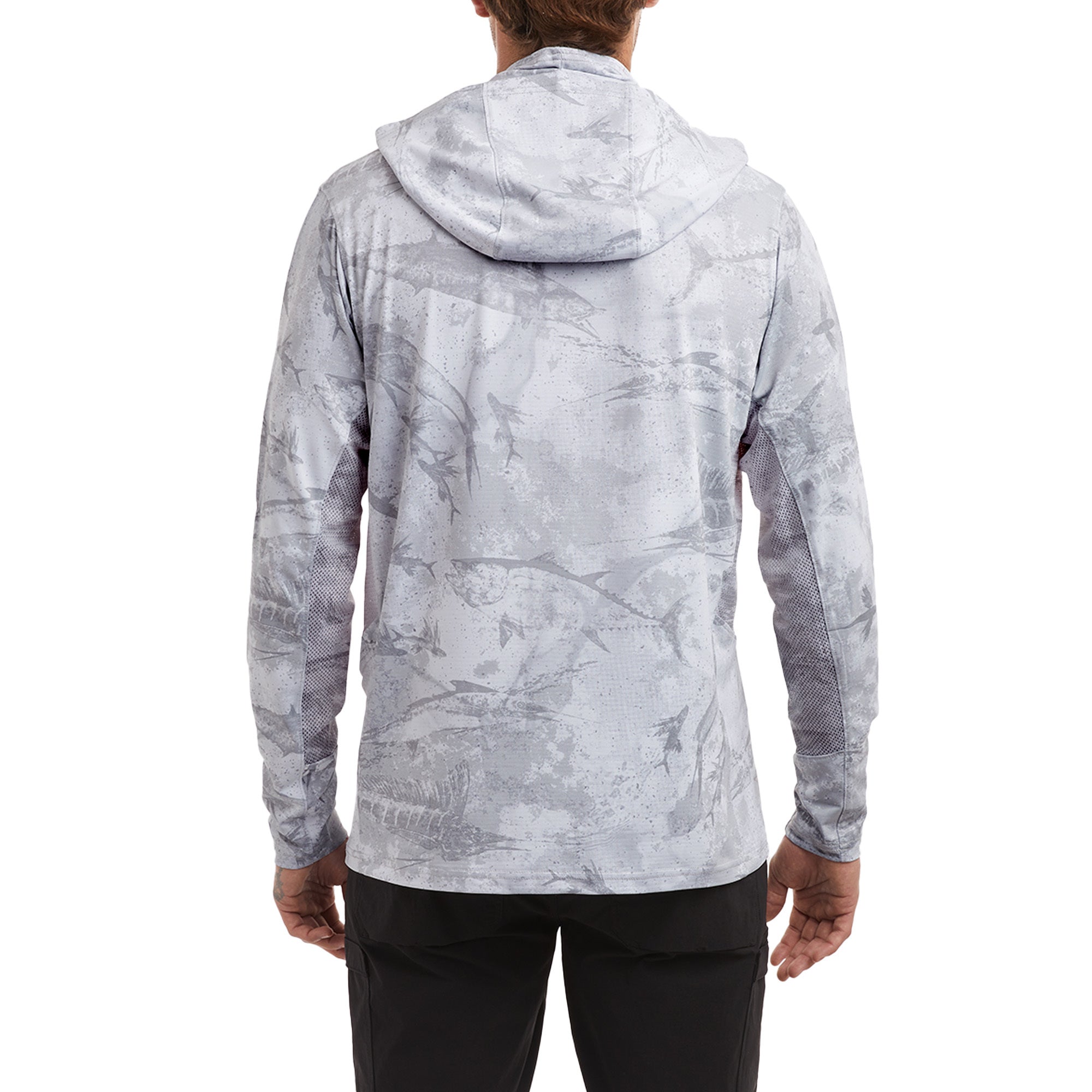 Pelagic Exo-Tech 2.0 Light Grey Hooded Fishing Long-Sleeve Shirt for Men -  Light Grey - L