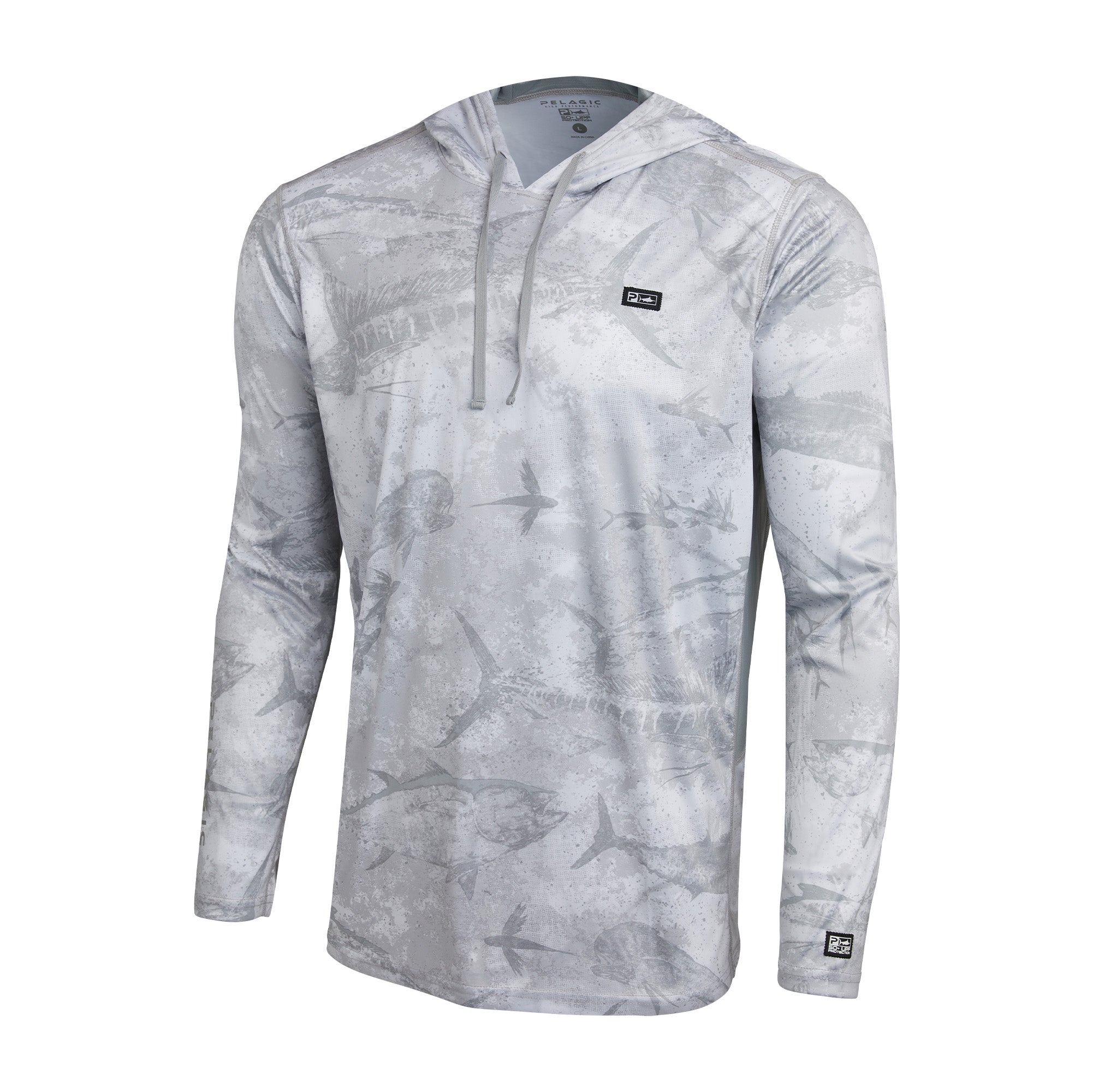 Vaportek Hooded Fishing Shirt Light Grey / S