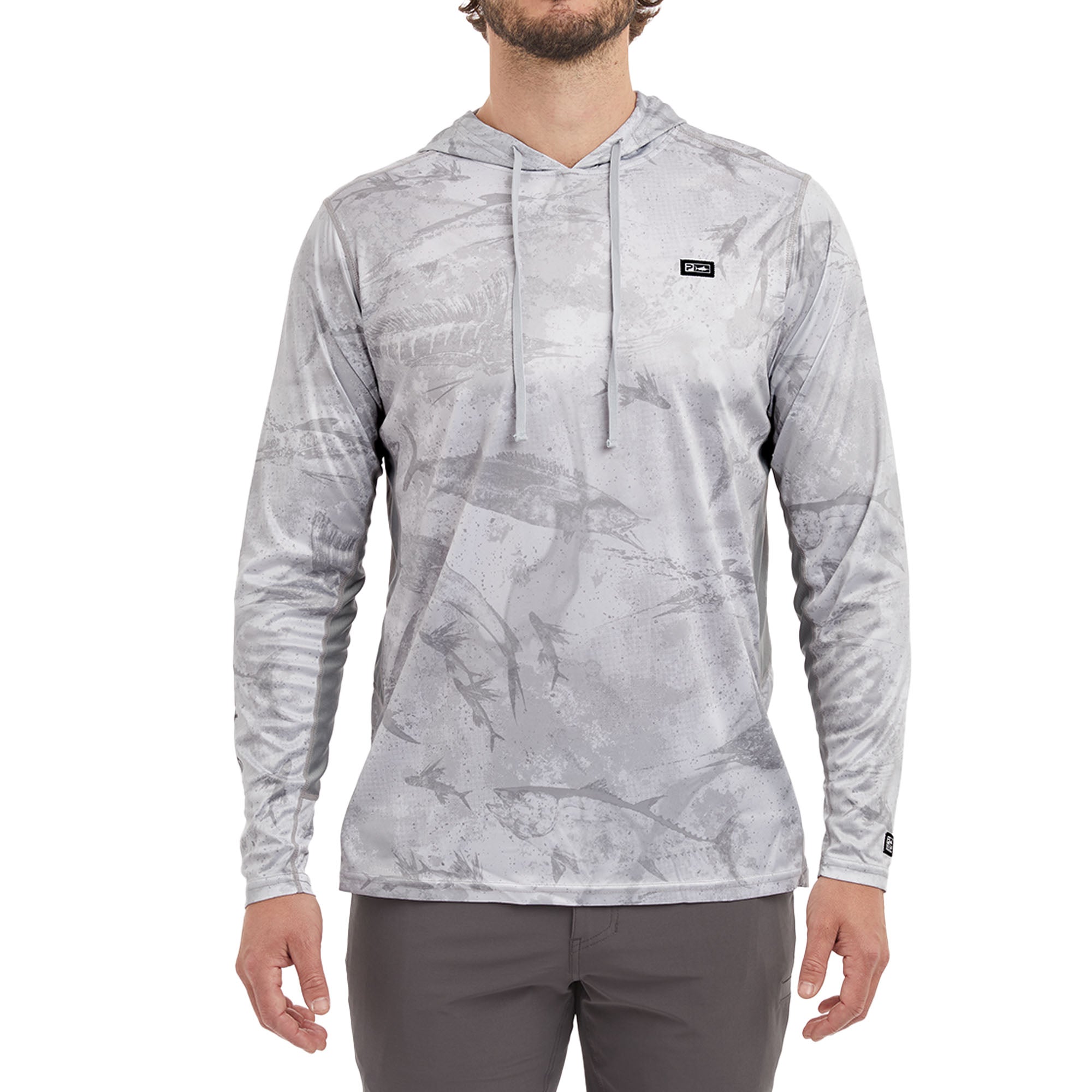 Vaportek Hooded Fishing Shirt Light Grey / S