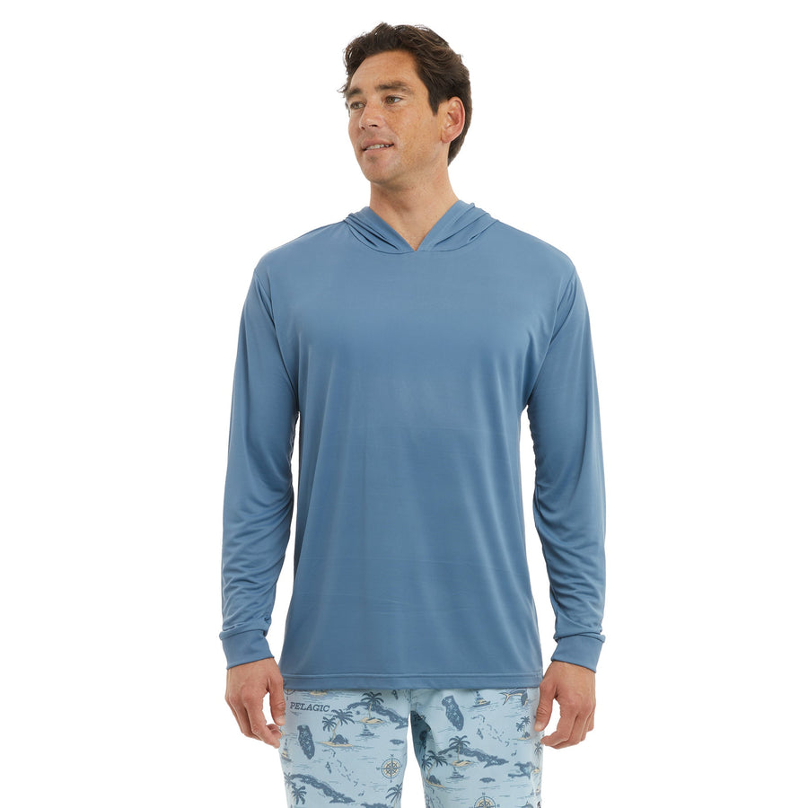 PELAGIC AquaTek Hooded Gyotaku UV Chemise Bleu Marine PELAGIC AquaTek Hooded Gyotaku UV Chemise Bleu Marine