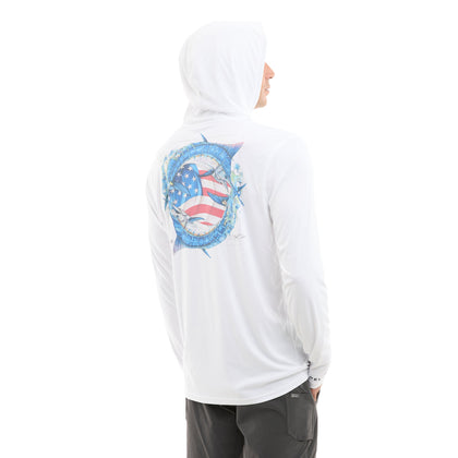 Vaportek Goione American Marlin Hooded Fishing Shirt