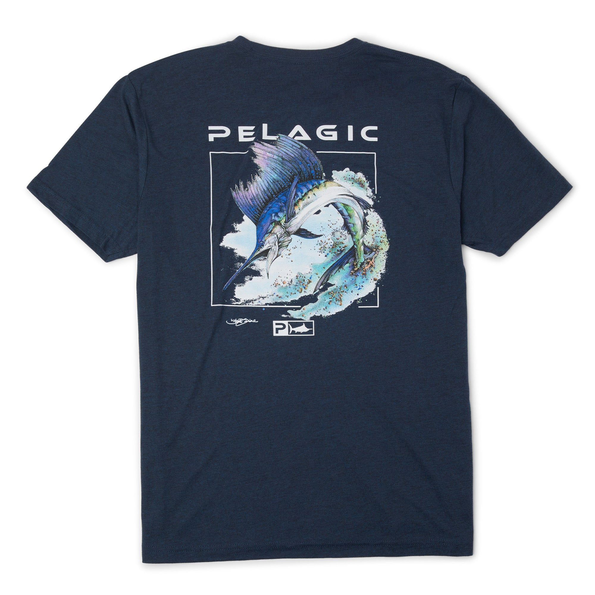 Pelagic High Performance Offshore Fishing Gear Navy Blue T-Shirt 2