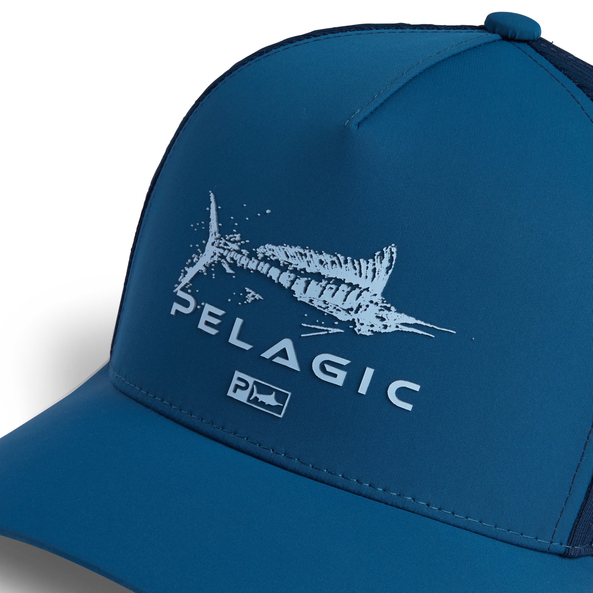 Pelagic Echo Gyotaku Performance Trucker Hat Blue / Os