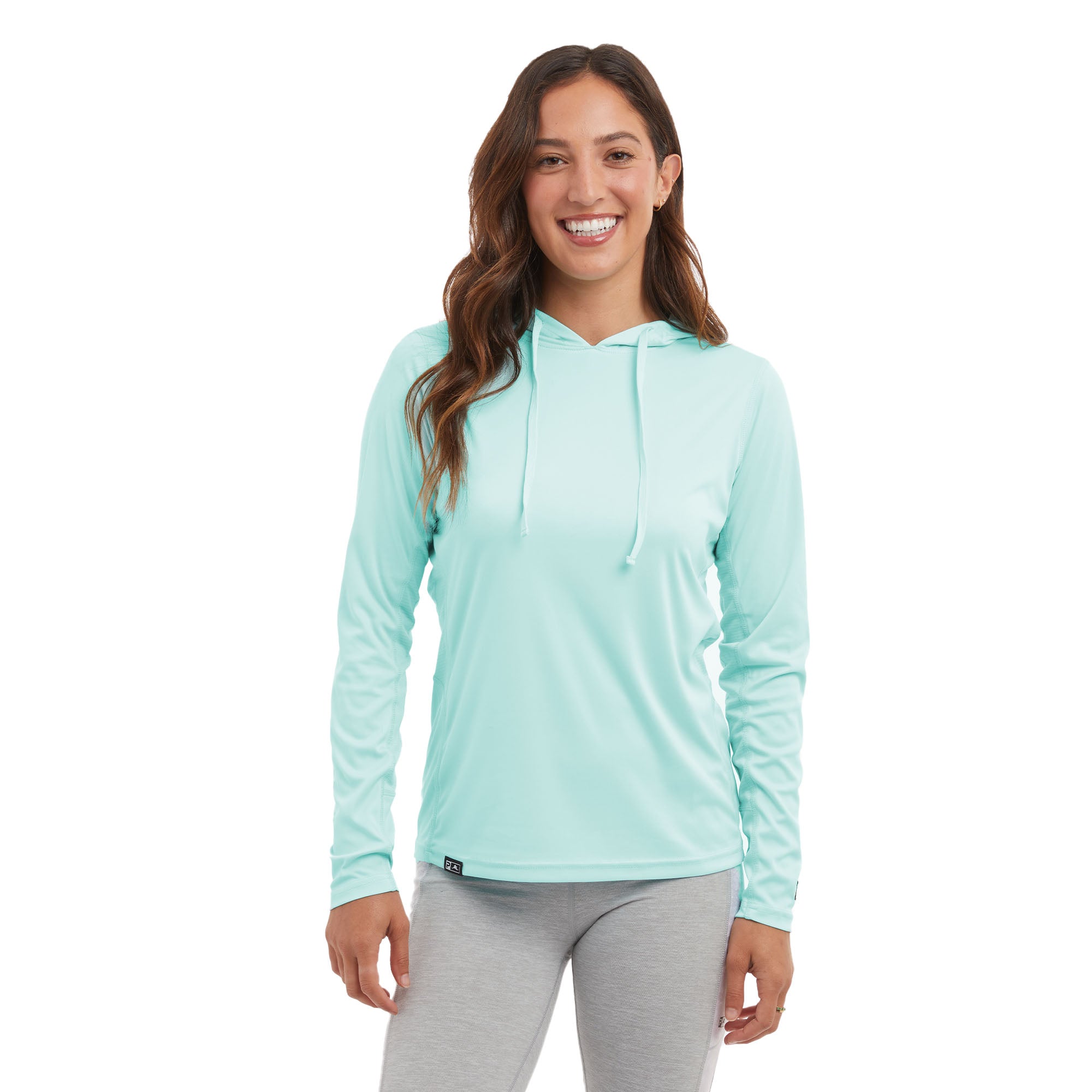 Pelagic Vaportek Hooded Long-Sleeve Fishing Shirt for Ladies - Tropical Aqua - M