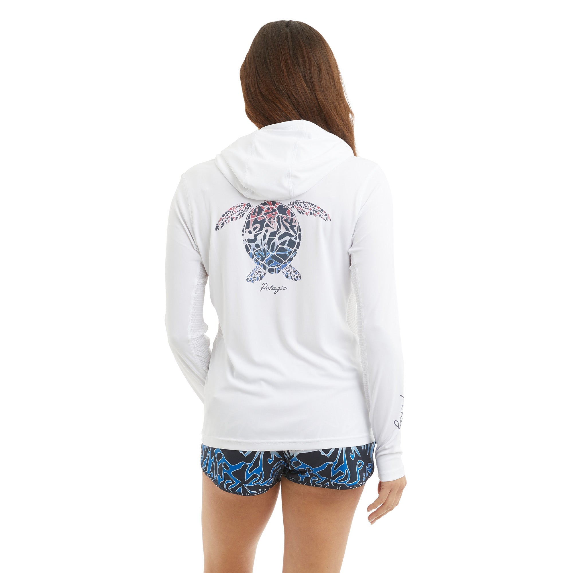 PELAGIC Ws Hooded Fishing Shirt - Ws Vaportek Lionfish Turtle