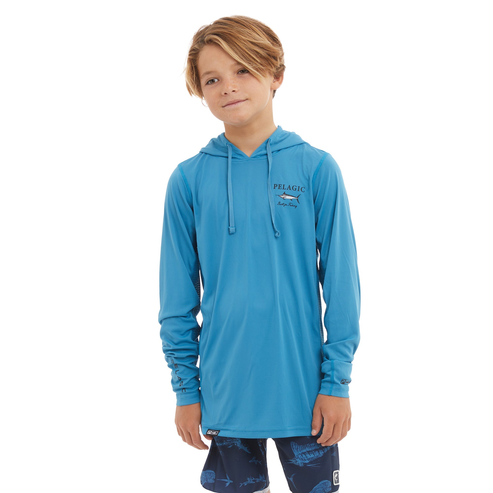 Youth Vaportek Marlin Made Youth Hooded Fishing Shirt