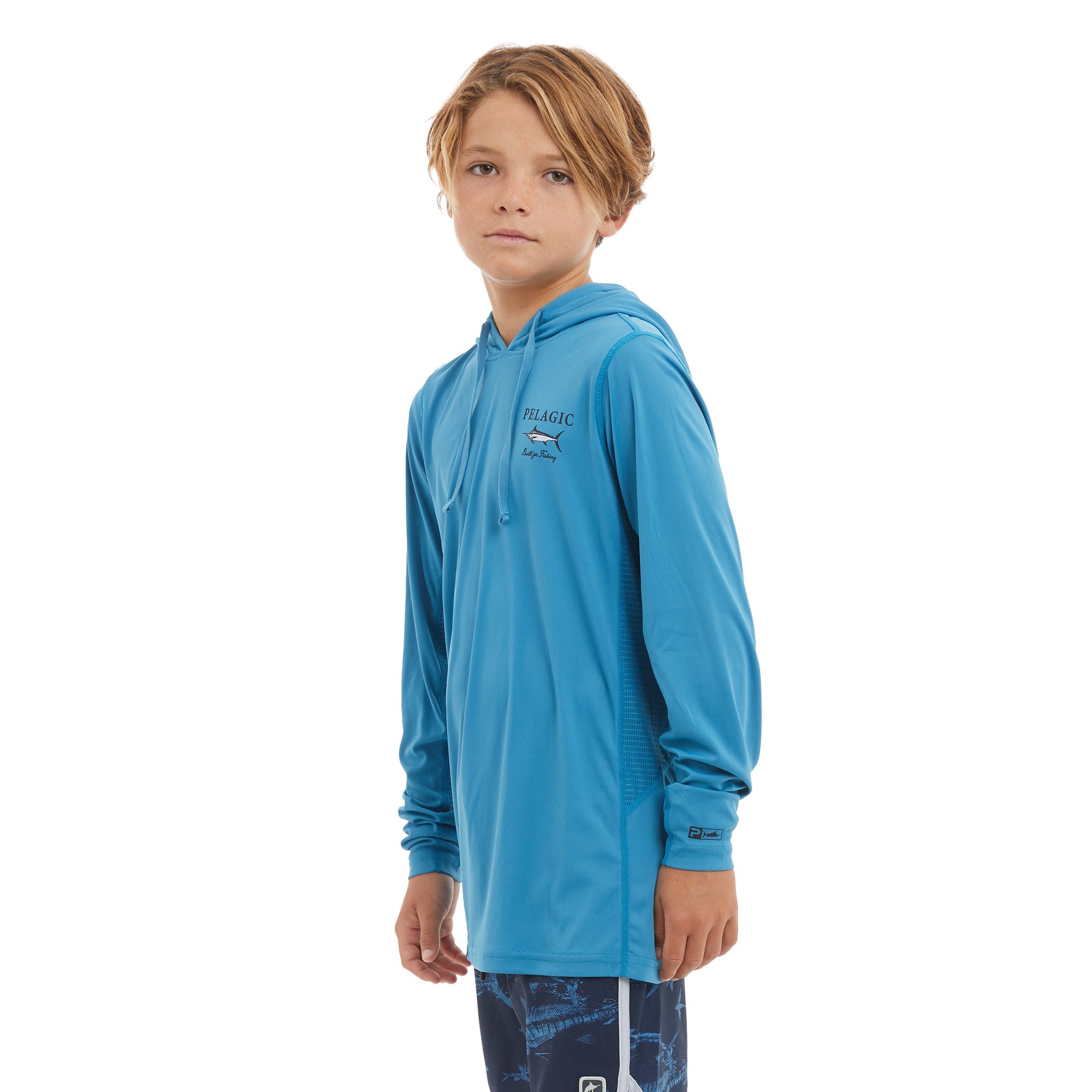 Youth Vaportek Marlin Made Youth Hooded Fishing Shirt