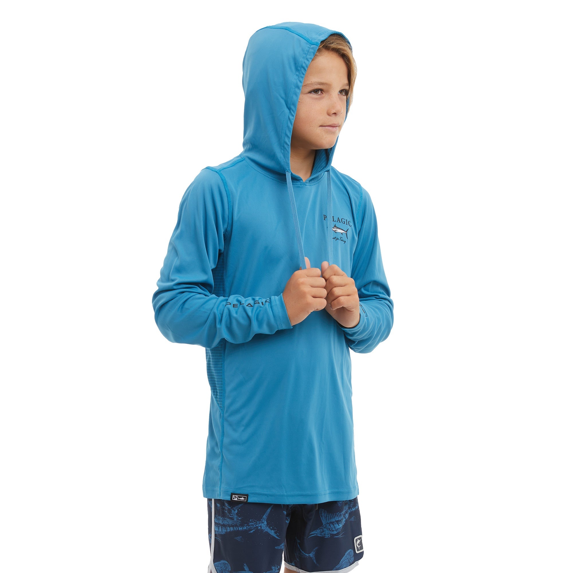 Youth Vaportek Marlin Made Youth Hooded Fishing Shirt