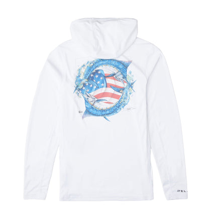 Youth Vaportek Goione American Marlin Youth Hooded Fishing Shirt