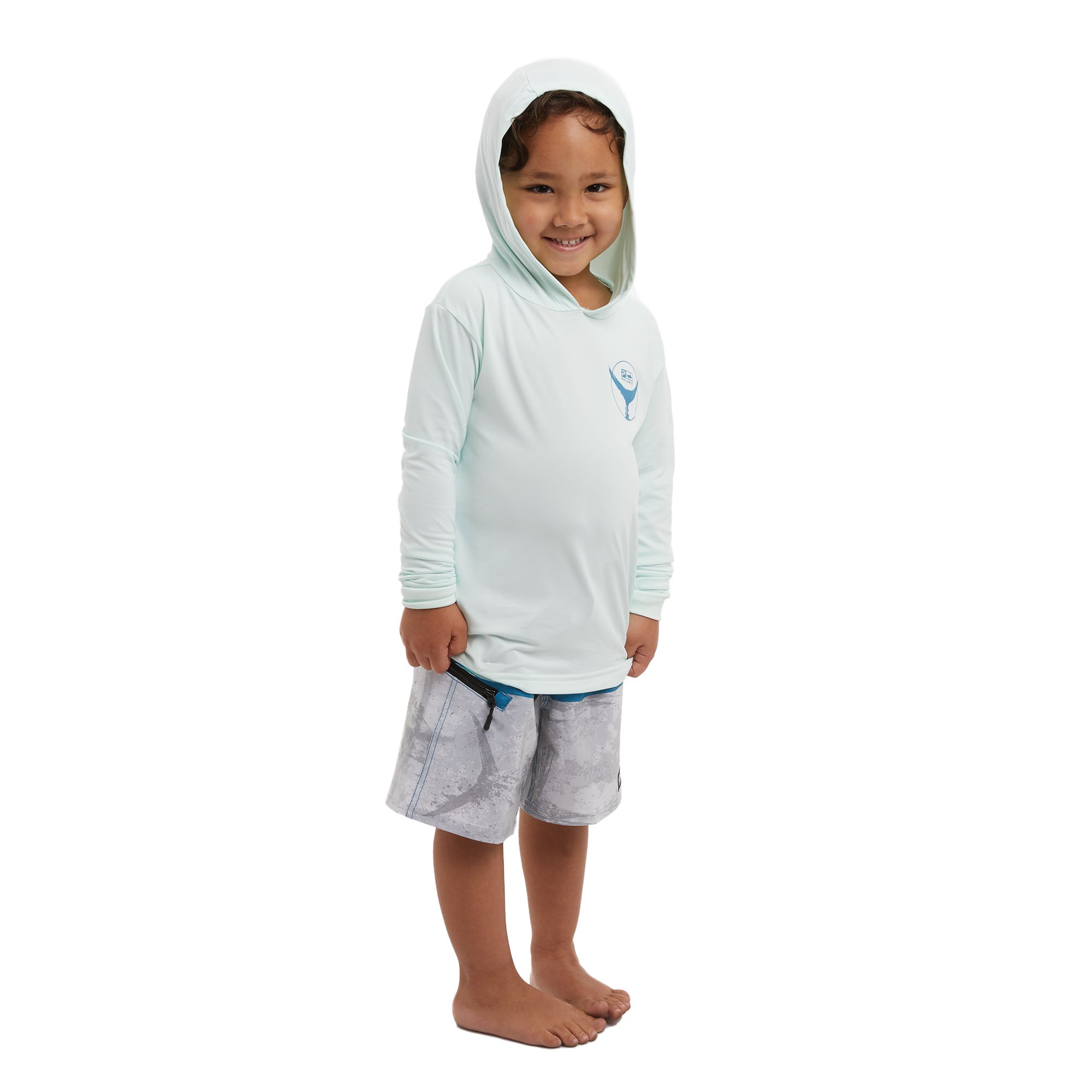 Kid's Aquatek Tails Up Kid's Hooded Fishing Shirt