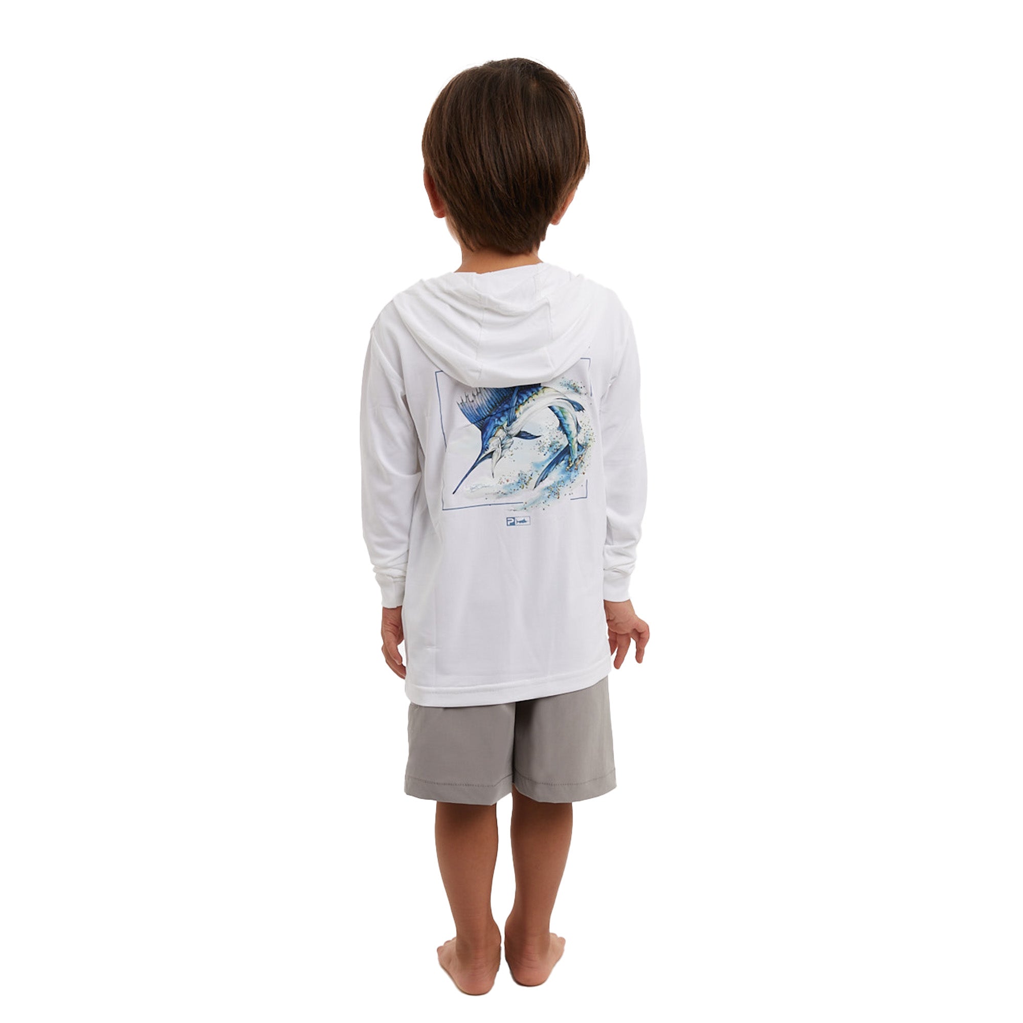 Kid's Aquatek Goione Sailfish Kid's Hooded Fishing Shirt