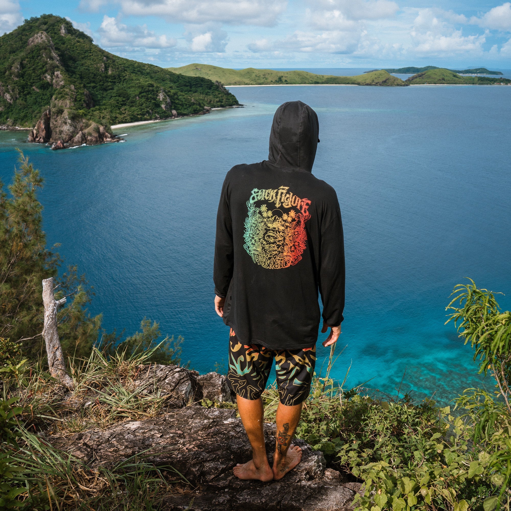 Stick Figure Freespool Islander Hooded Performance Shirt