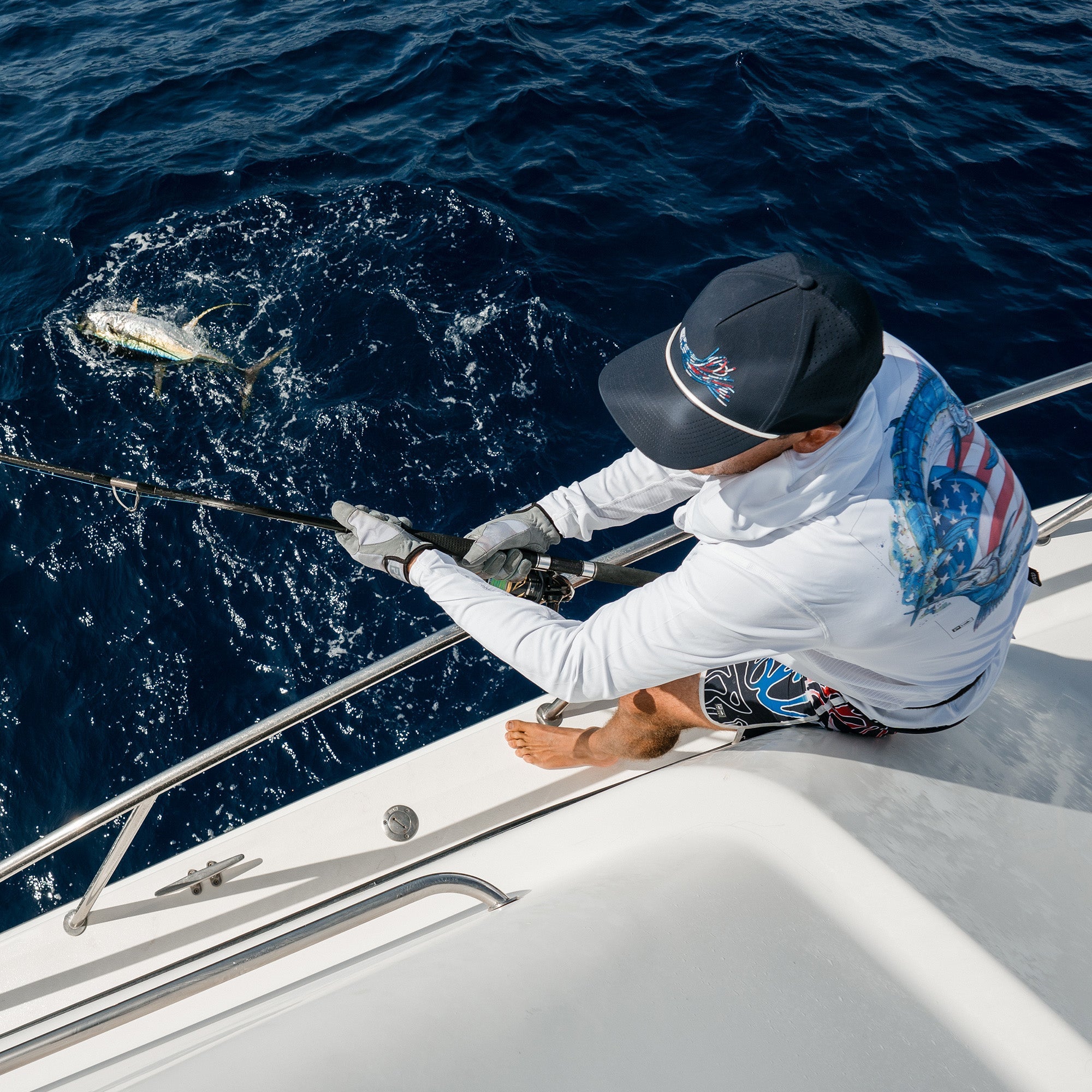 Vaportek Goione American Marlin Hooded Fishing Shirt