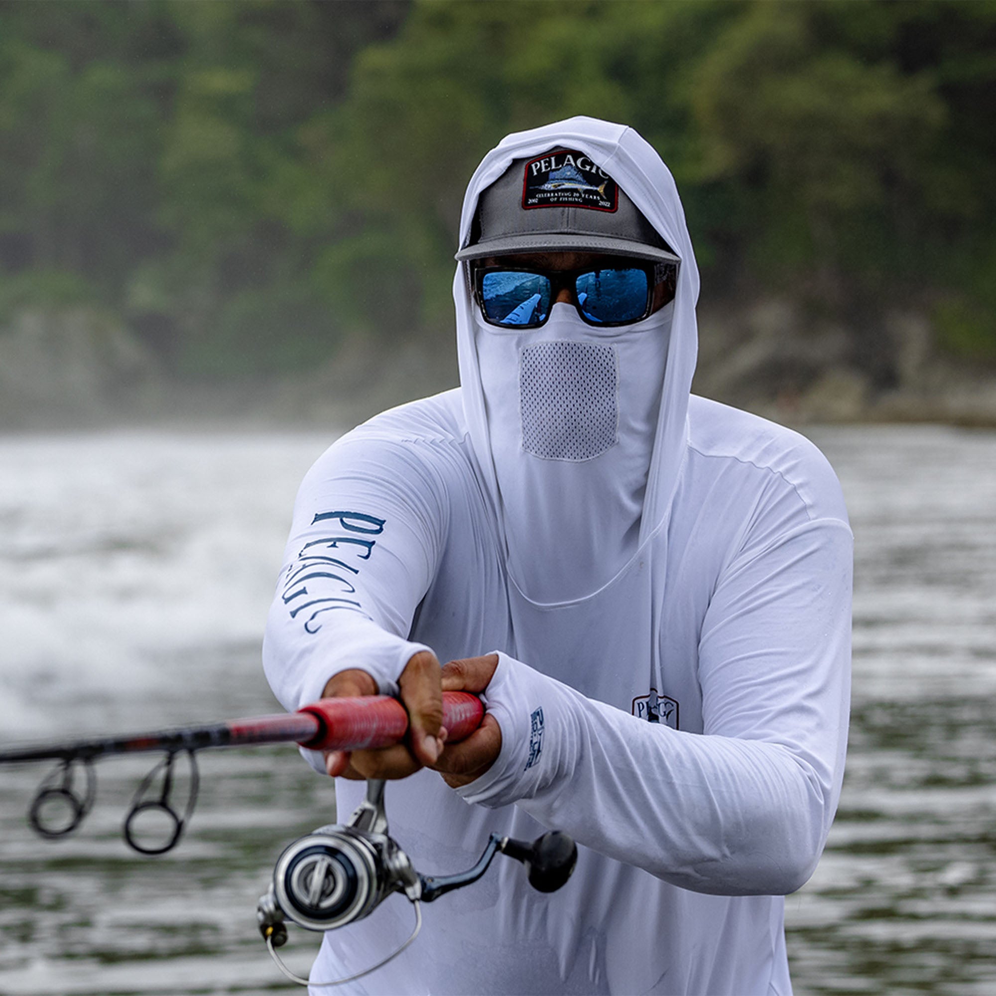 Pelagic Summer Men Hooded Long Sleeve Performance Fishing Shirts Jersey  Fishing UV Hoodies Clothing Face Mask Camiseta De Pesca