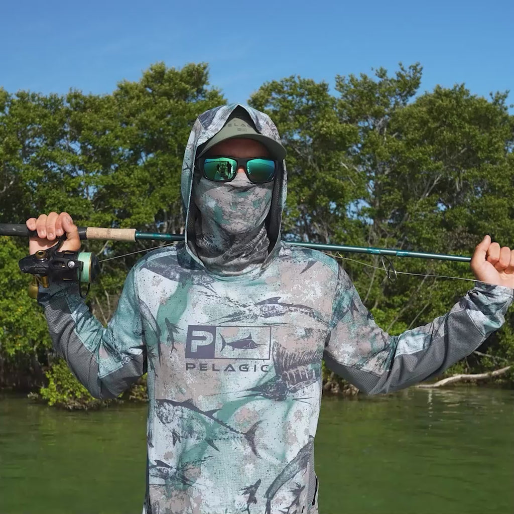 Men's Long Sleeve Hooded Fishing Jersey: Multi - fishing shirt – Big Bite Fishing  Shirts