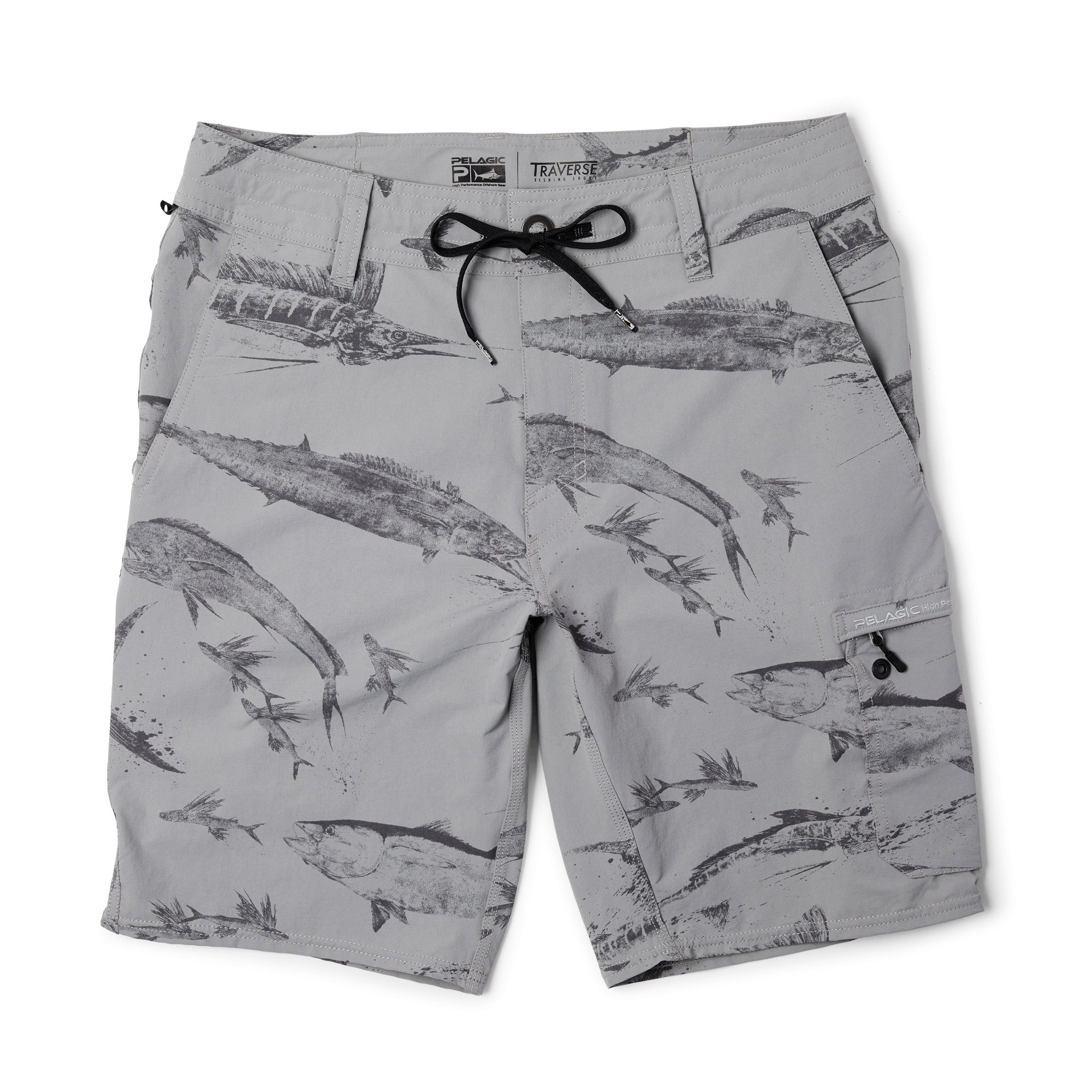 Pelagic Traverse Gyotaku Hybrid Shorts - Grey - 30