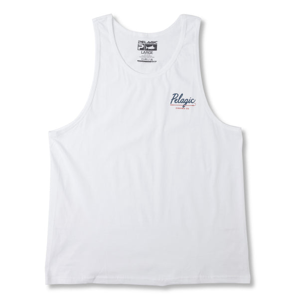 Offshore Angler Back Logo Tank Top for Men - White - 2XL