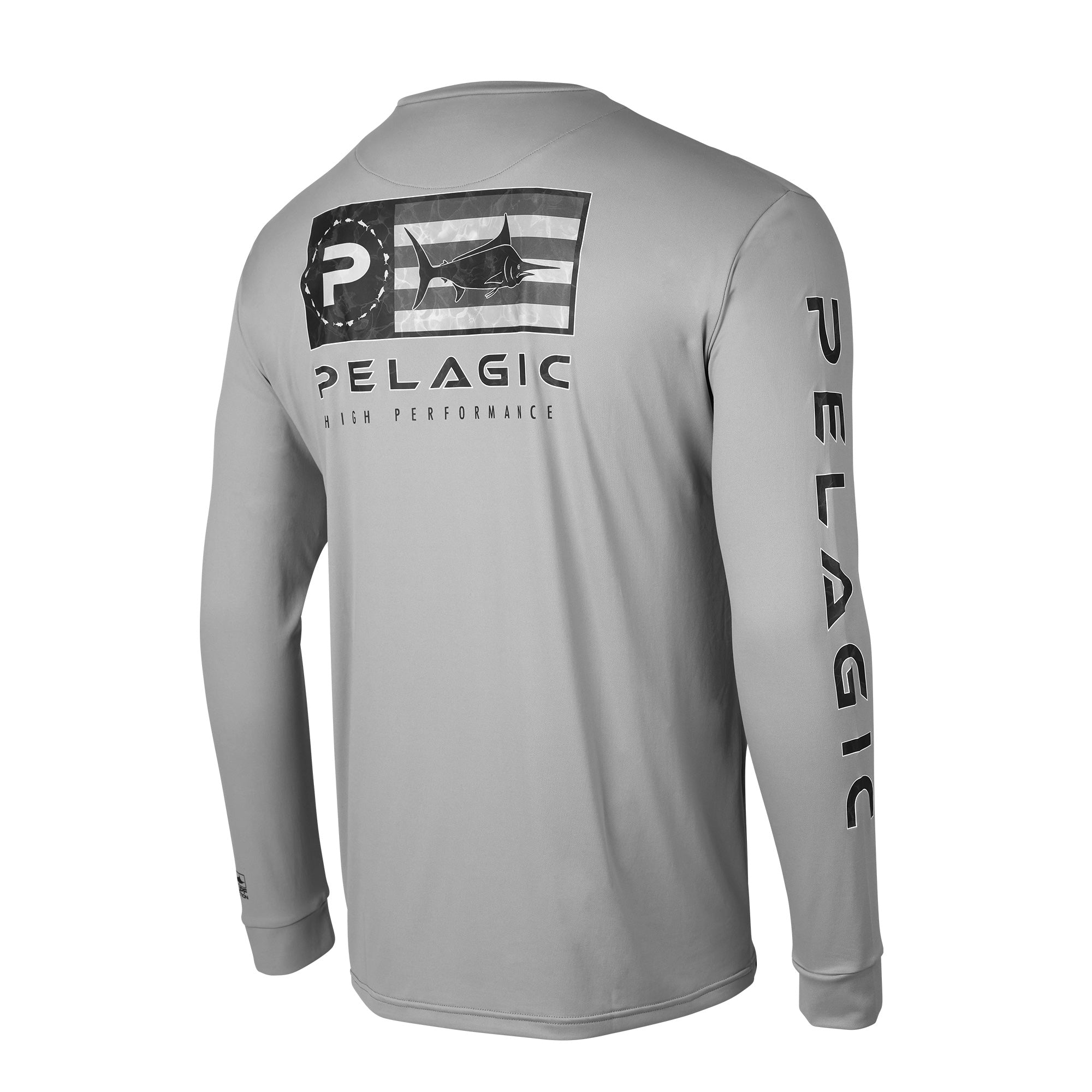 Pelagic White Athletic Long Sleeve Shirts for Men