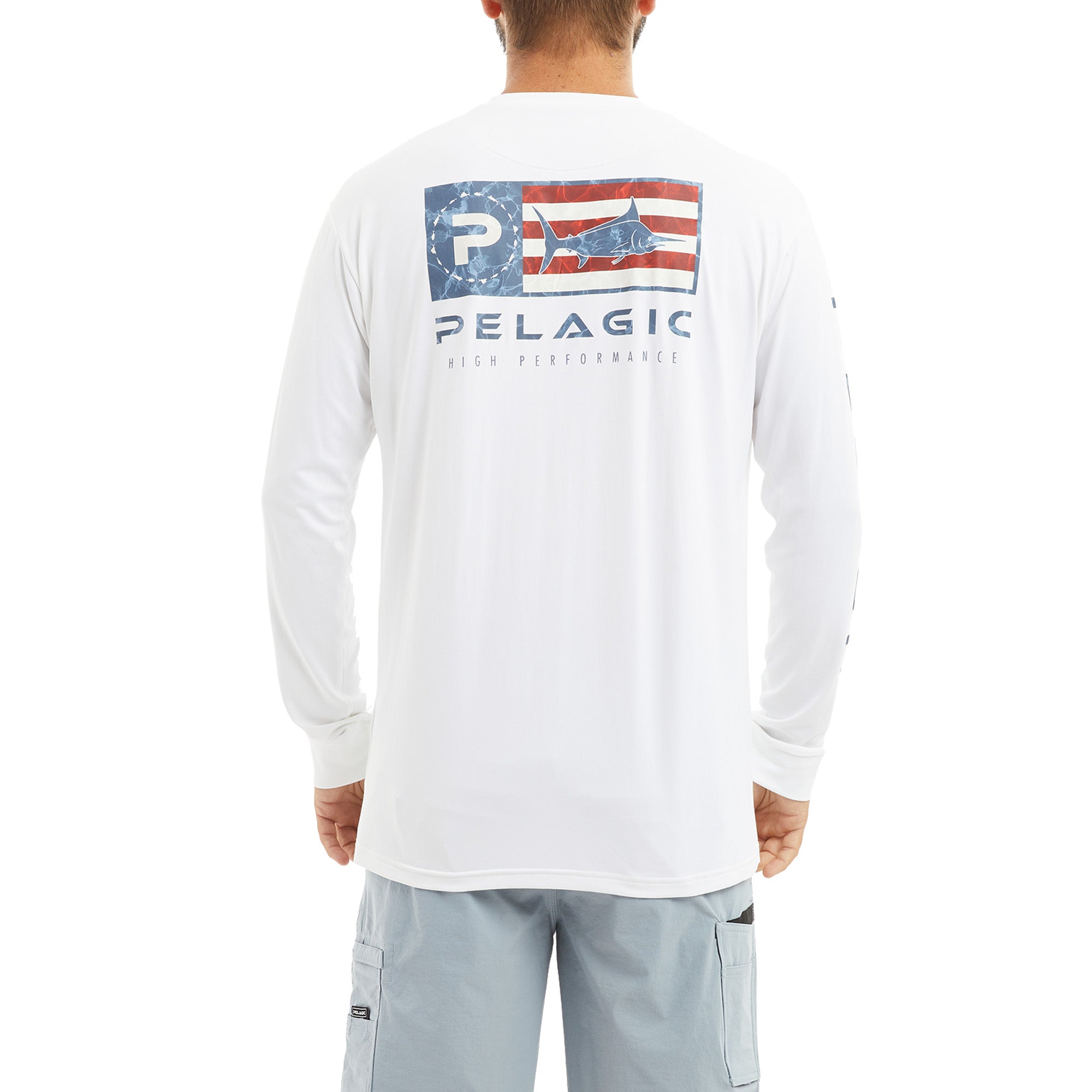 Pelagic Americamo Aquatek Icon Fishing Shirt White / XL