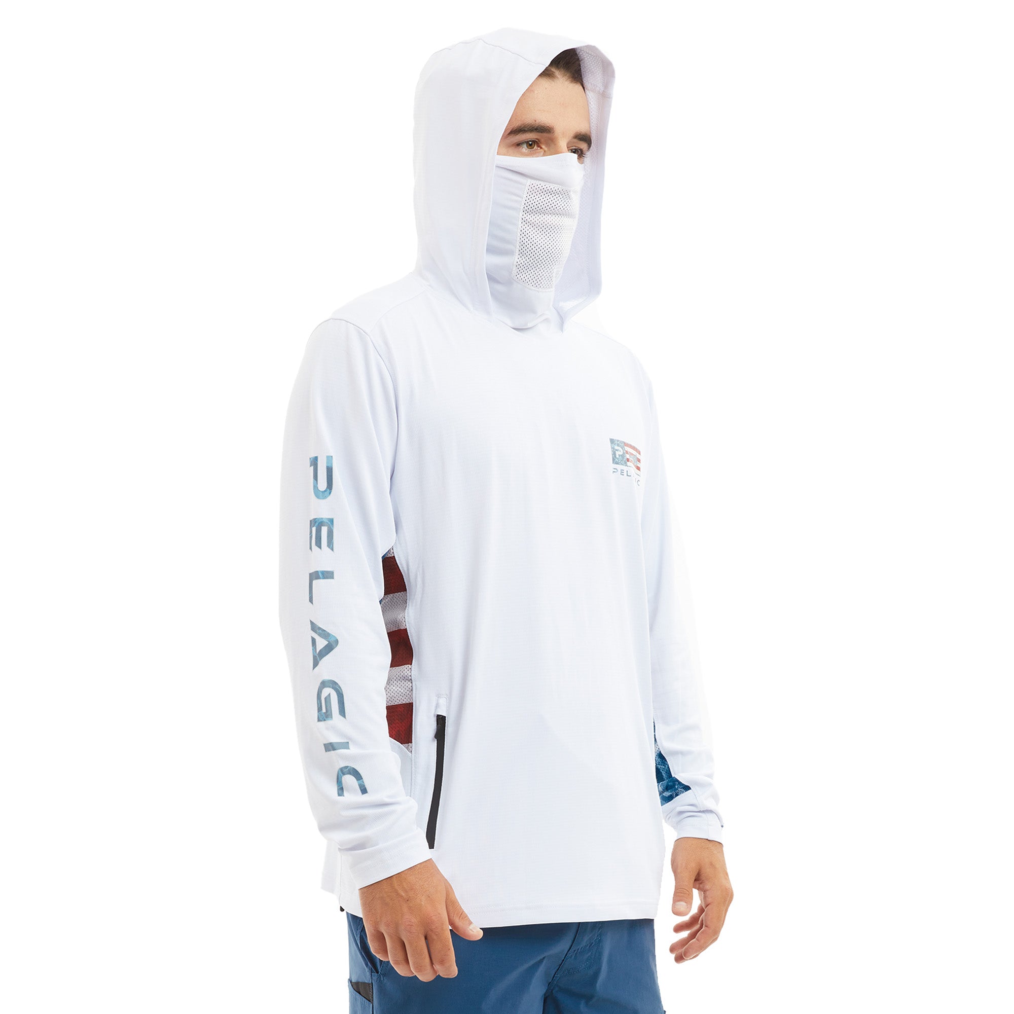 Pelagic Defcon Icon Men' Long Sleeve Hooded Shirt with Mask - OpenSeas