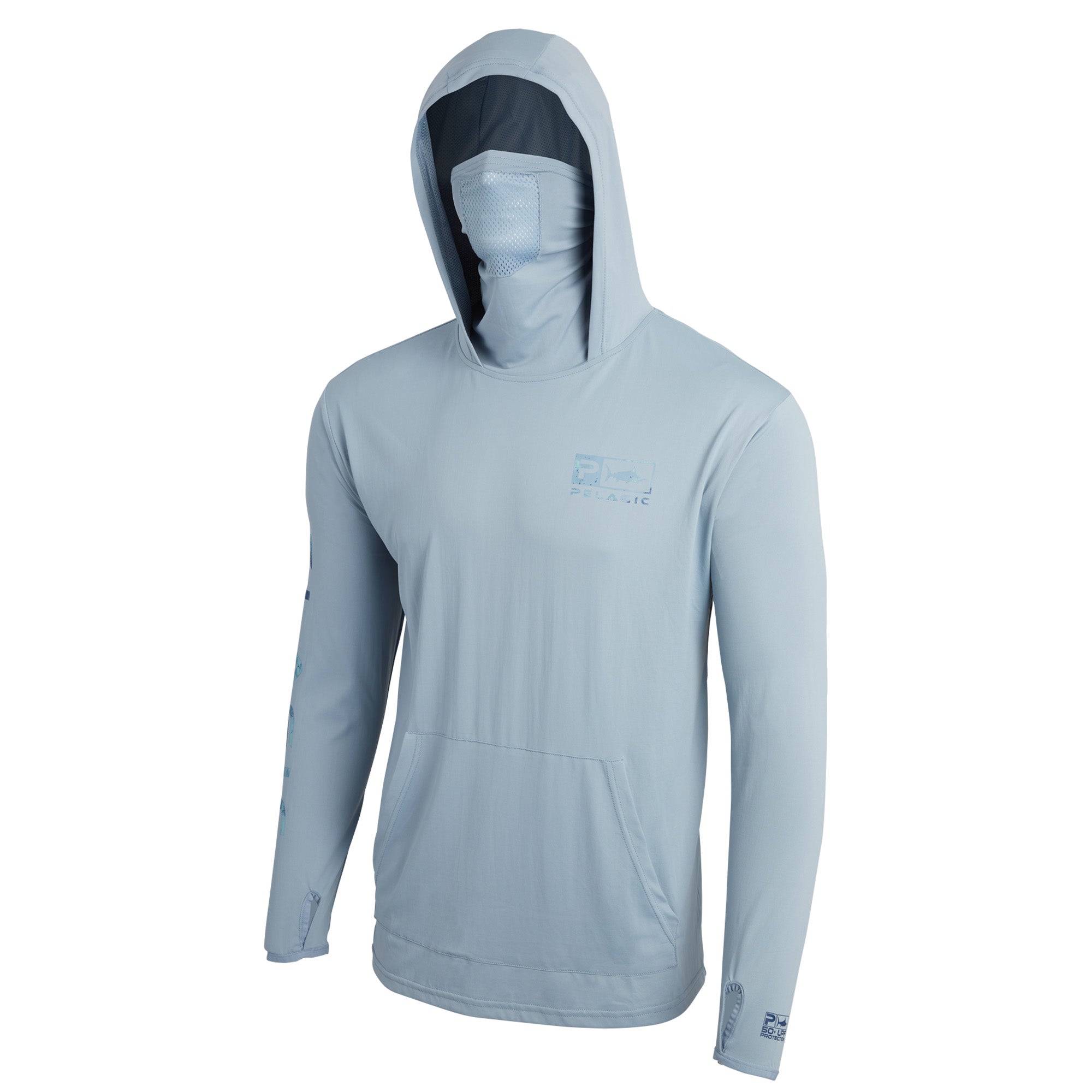 Pelagic Defcon Icon Hooded Fishing Shirt Light Grey / M