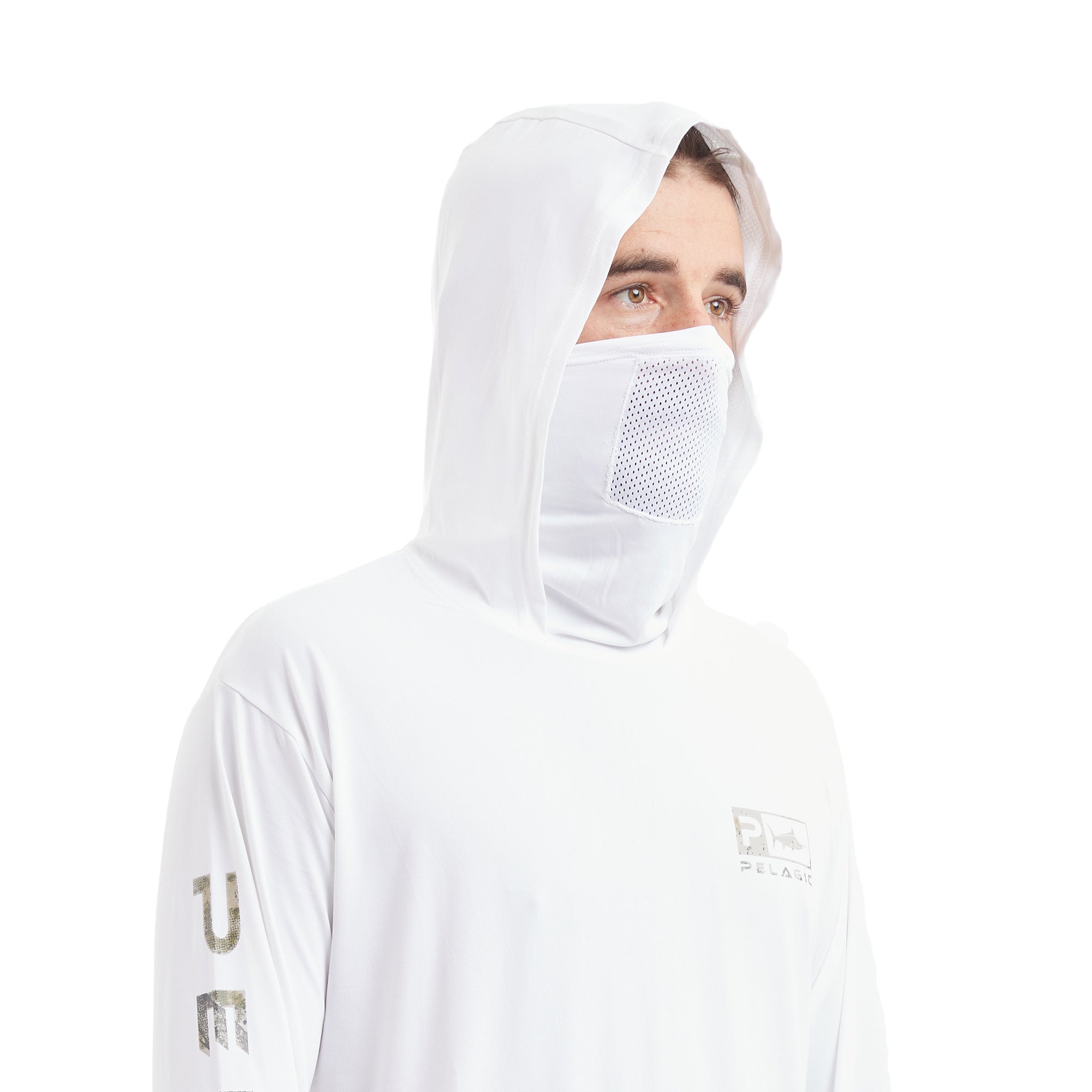 Pelagic Defcon Icon Hooded Fishing Shirt White / M