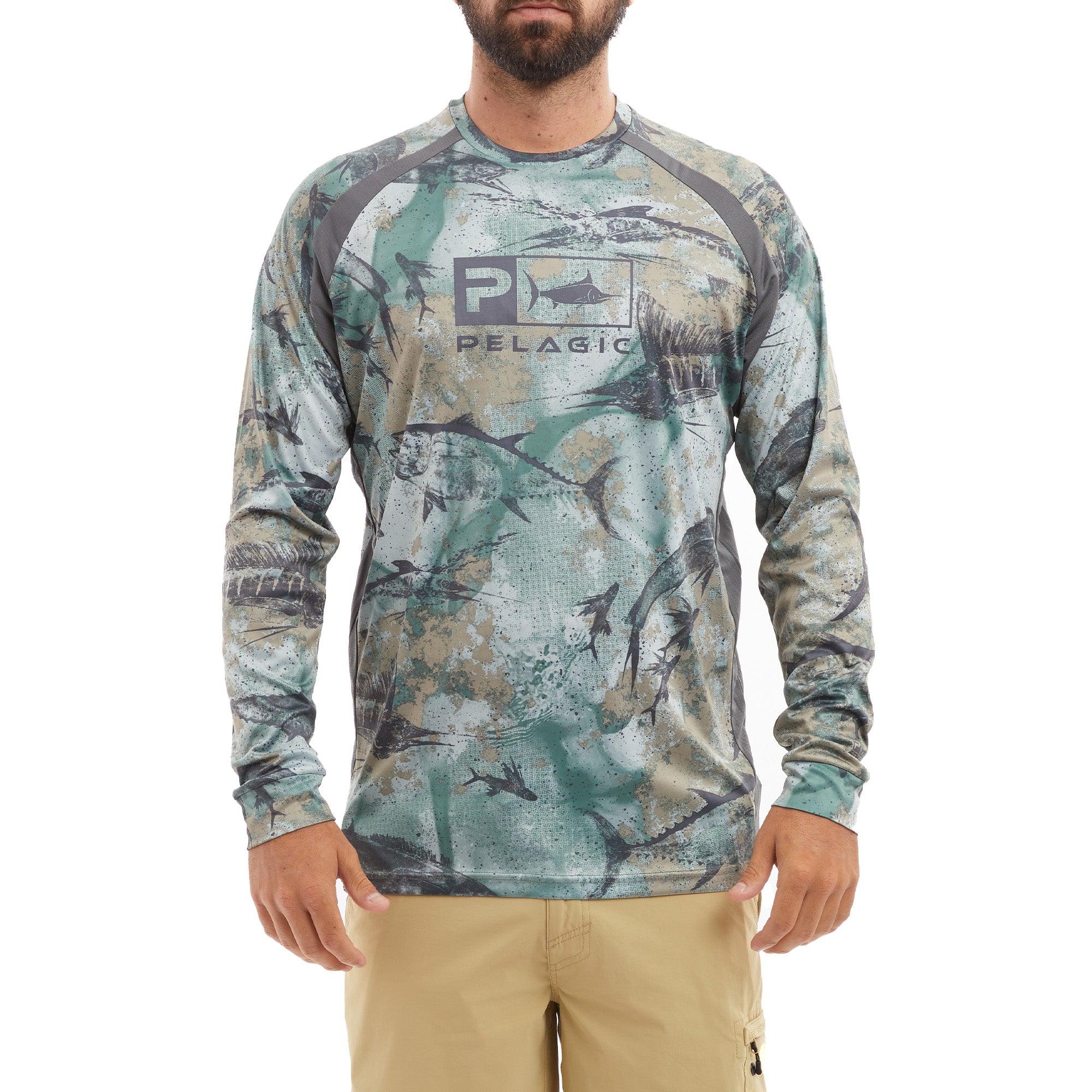 Long Sleeve For Men Men's Outdoor Quick-drying Camouflage Long Sleeves Tops  Blouse T-Shirts Army Green L 
