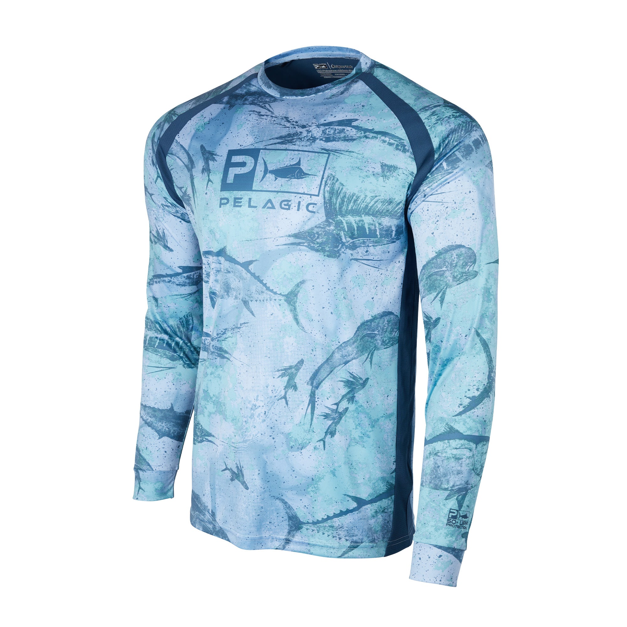Short Sleeve Fishing Shirt | Aqua Tuna Print S (8-10)
