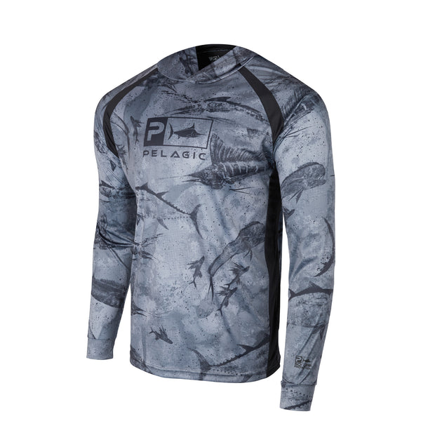 New Pelagic Gear Vaportek Green Dorado Black UPF 50 Mens Men's Fishing Shirt  XL
