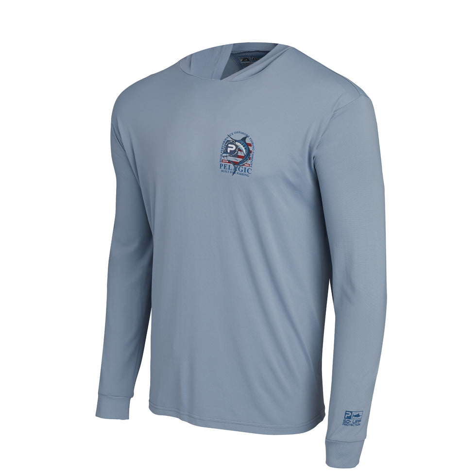Aquatek Patriot Marlin Hooded Fishing Shirt | PELAGIC Fishing Gear