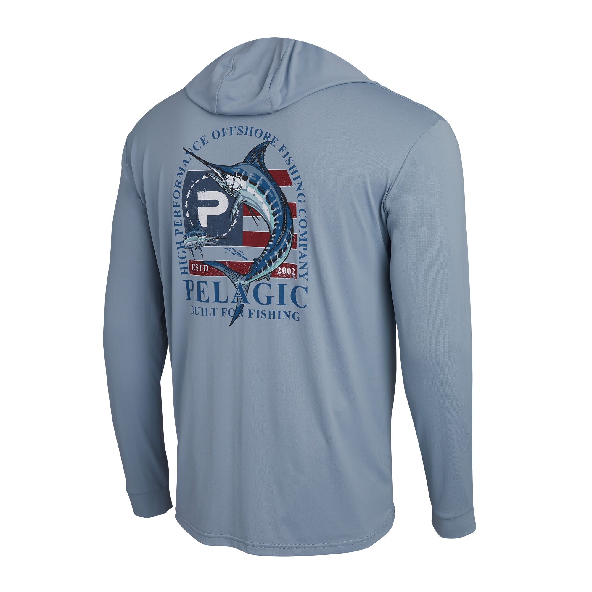 Pelagic Aquatek Patriot Marlin Hooded Shirt Slate / 3XL