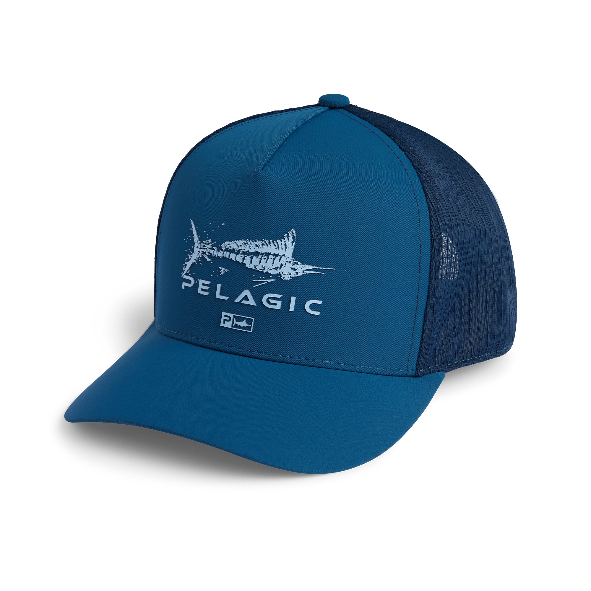 Pelagic Echo Gyotaku Performance Trucker Hat Blue / Os