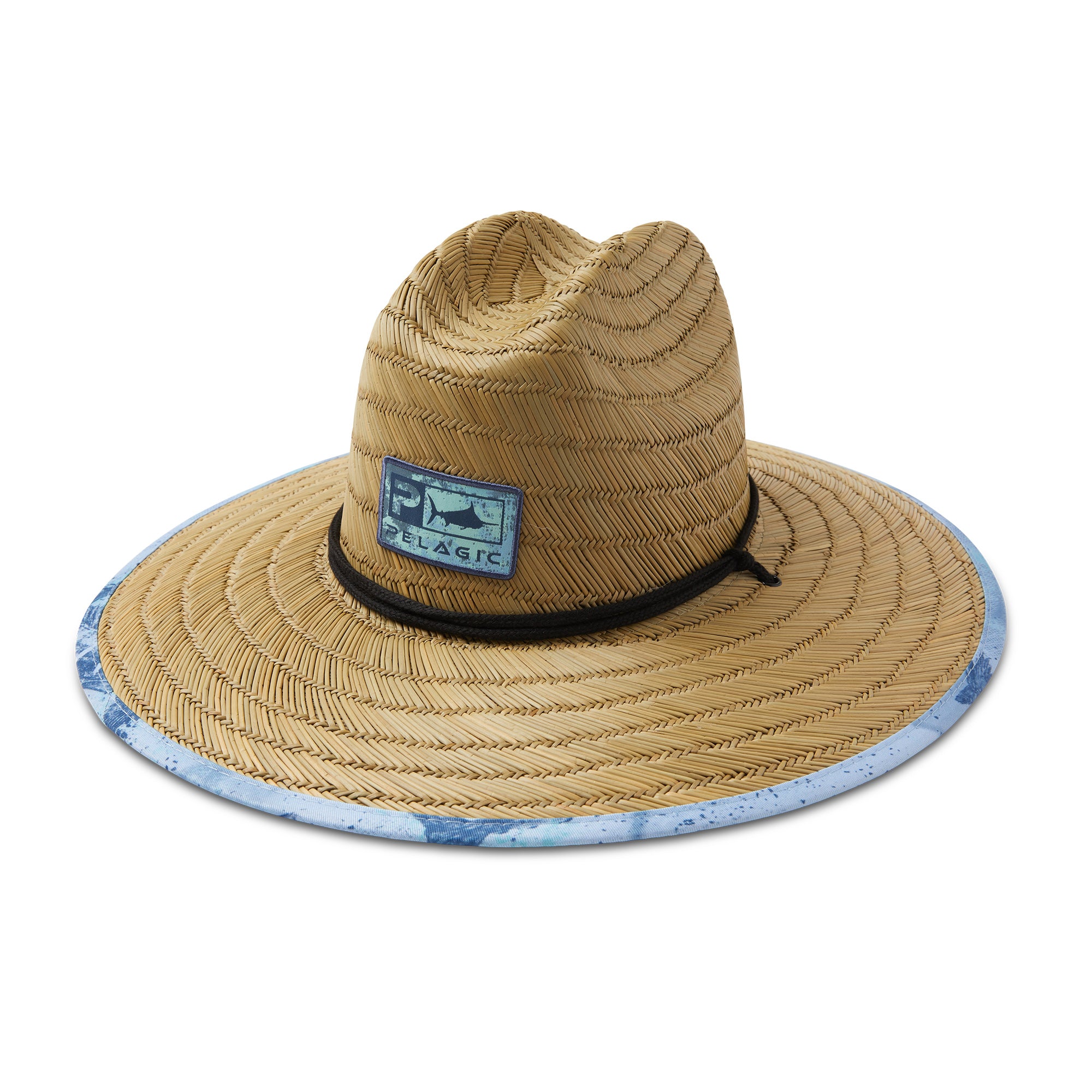 HUK Camo Patch Straw Hat|Wide Brim Fishing Hat + Sun Protection