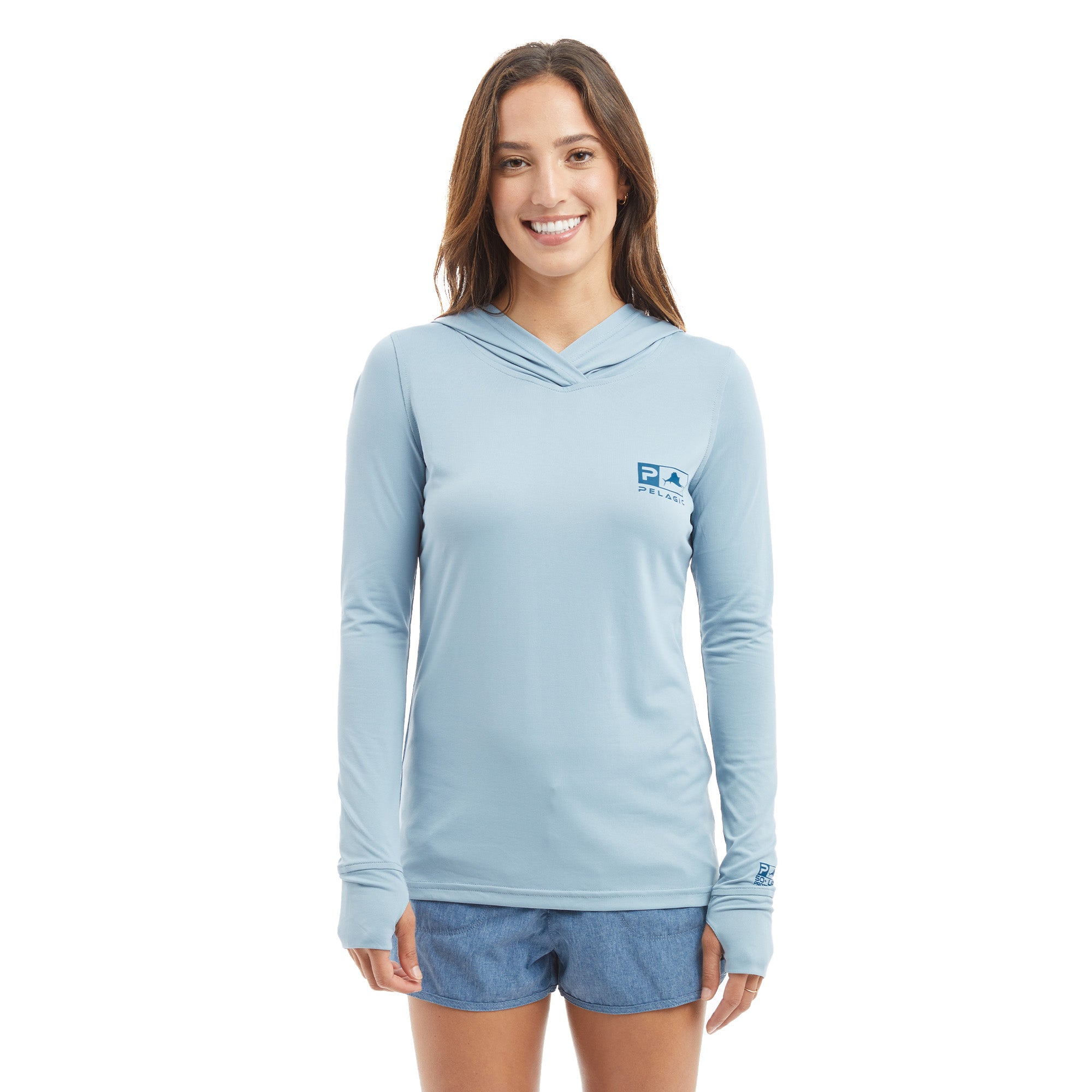 Pelagic Keys Short Sleeve Womens Aqua Fishing Shirt Turquoise L