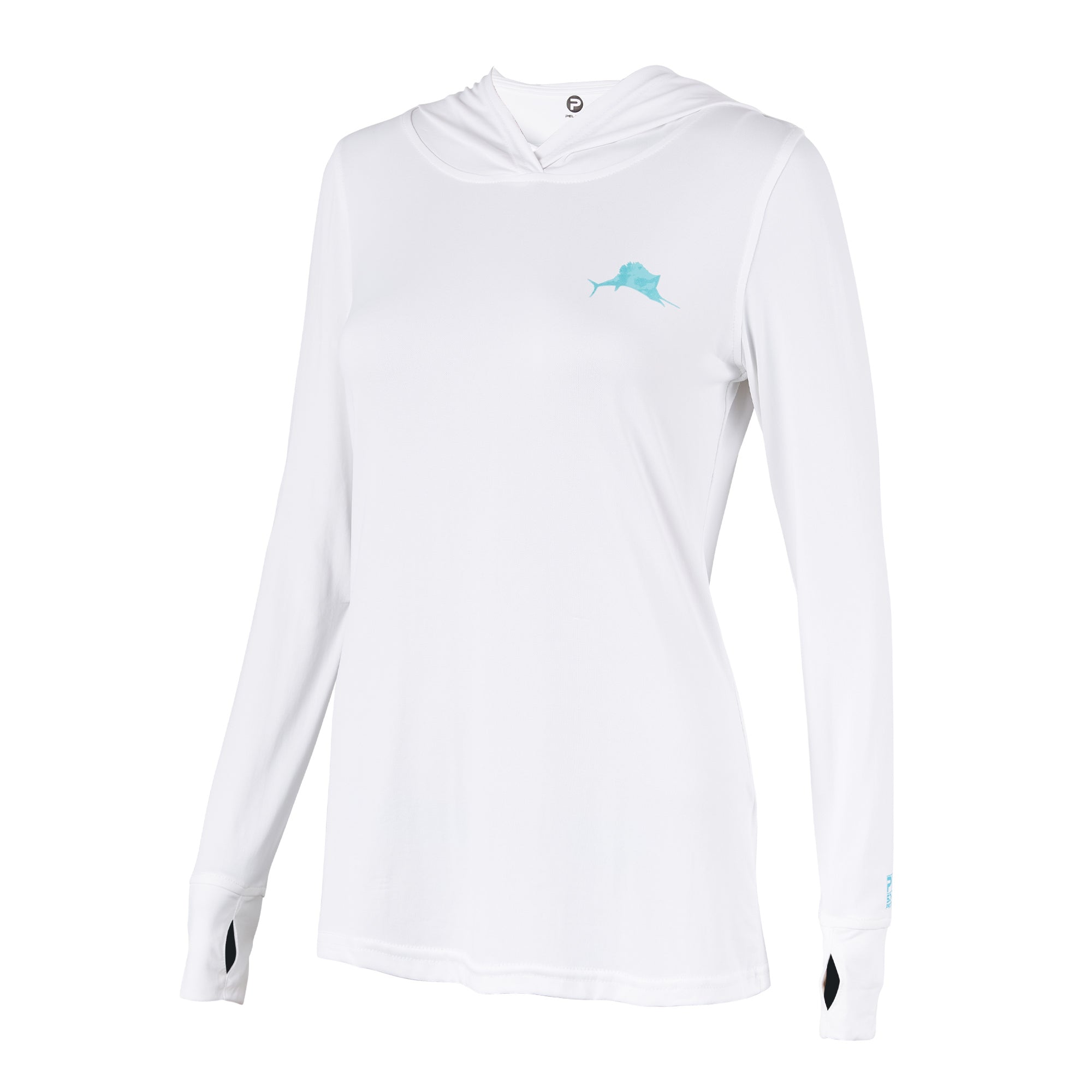 Pelagic VaporTech Women's Long Sleeve Hooded Fishing Shirt - Tropical Aqua Aqua / M