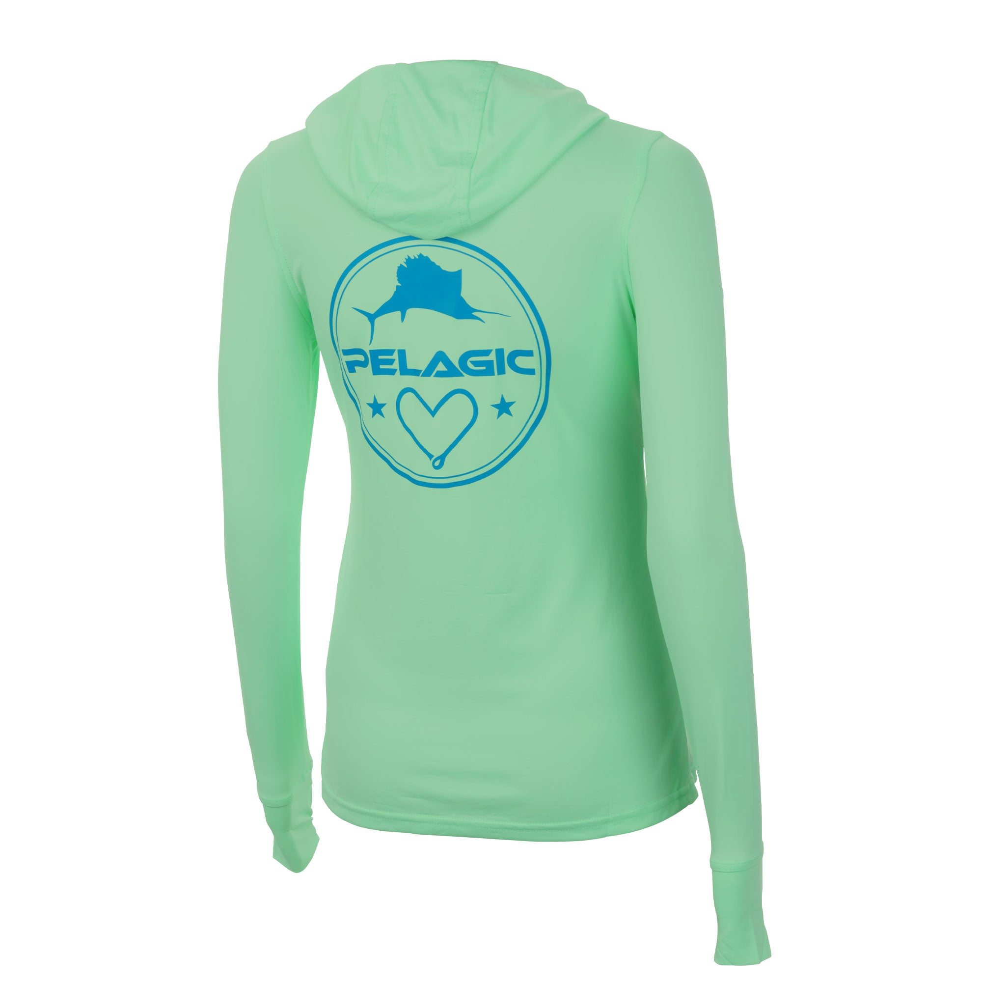 Pelagic Aquatek Icon Hooded Fishing Shirt Americamo Smokey Blue / S
