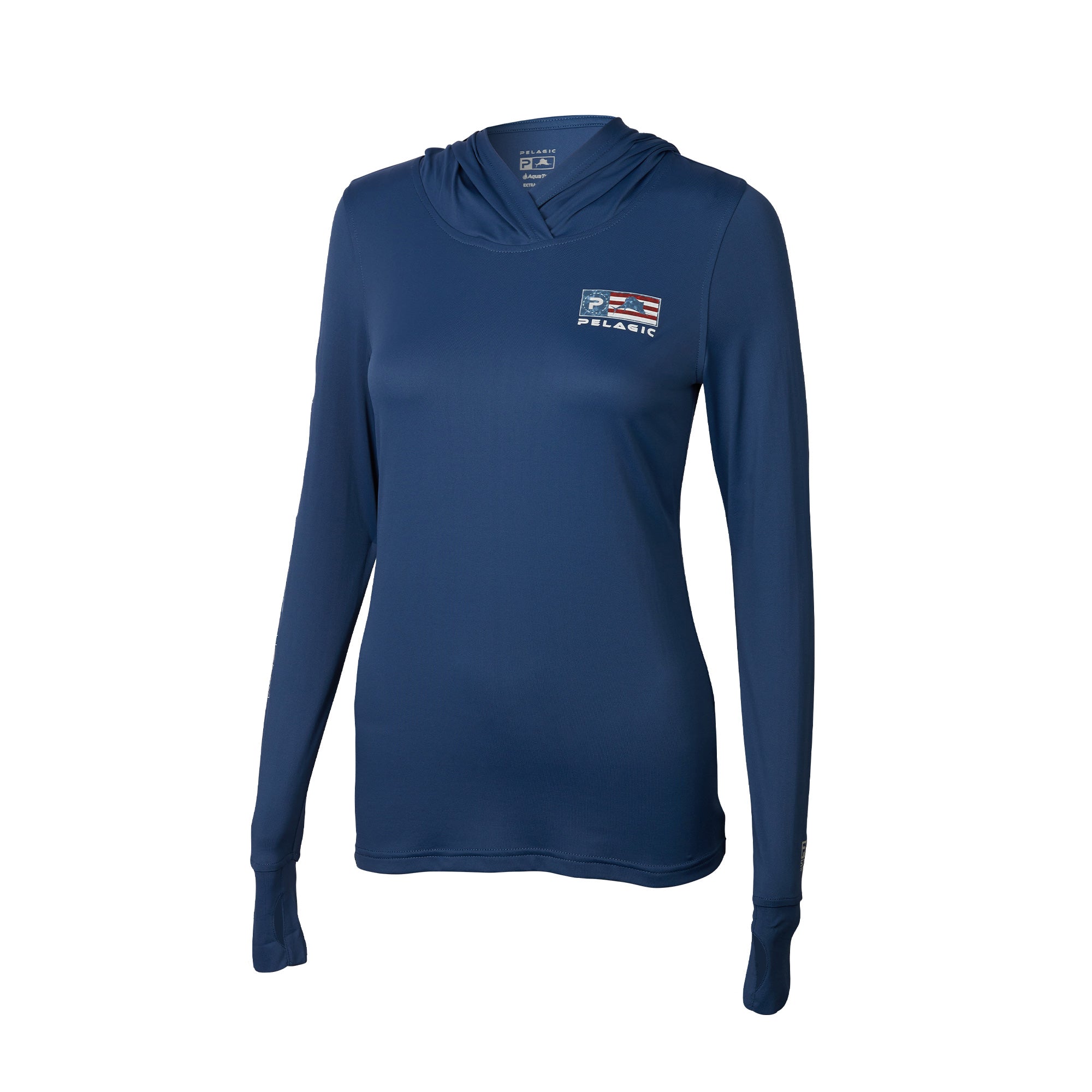 Pelagic Sun Shirt LS - Aquatek Icon Americamo - Smokey Blue Medium