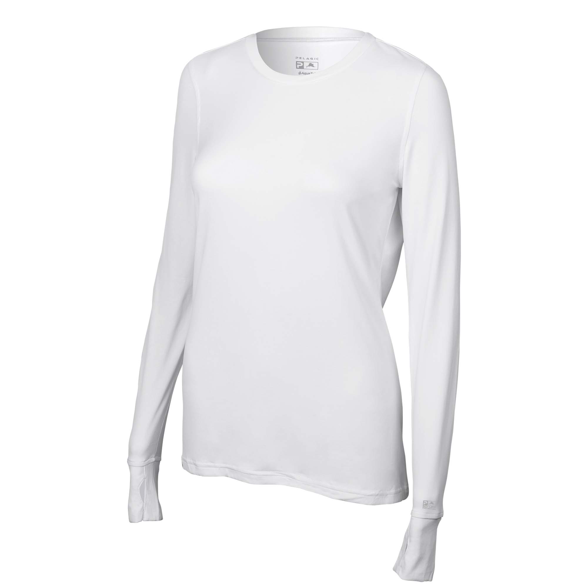 Pelagic Women's White Aquatek V Neck L/S Performance Shirt – Capt