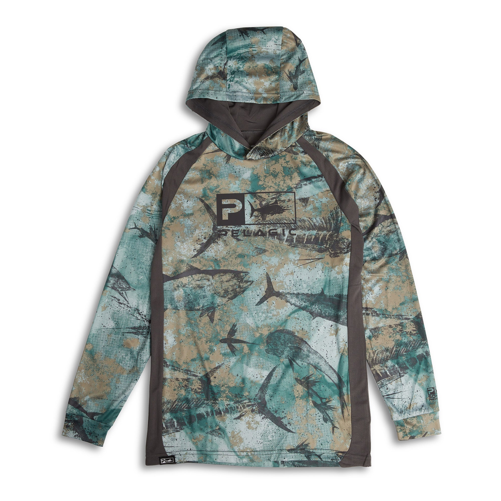 Mahi Performance Long Sleeve Hooded Shirt for Men's in Gray, Size Small from Realtree